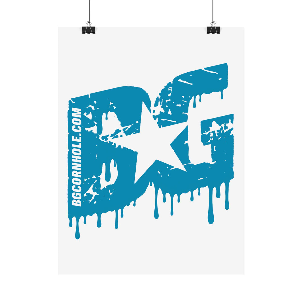 Blue BG drip Rolled Poster - Multiple Sizes