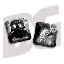 Load image into Gallery viewer, 2026 BG Comp Shapeshifter - "Gas Mask" - ACL Comp Stamped Cornhole Bags - SET OF 4 BAGS