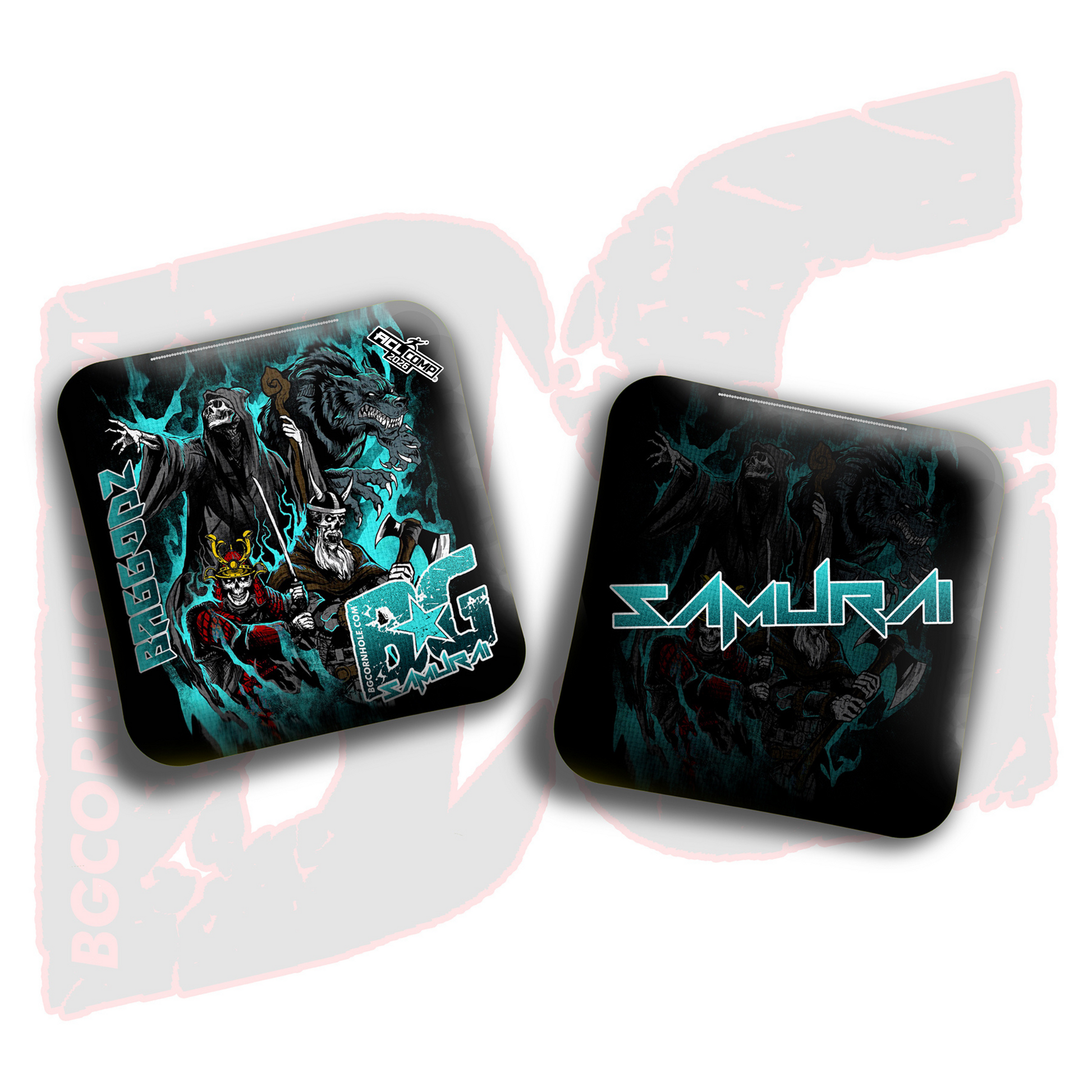 2026 BG Comp Samurai - "Rock Godz" - ACL Comp Stamped Cornhole Bags - SET OF 4 BAGS