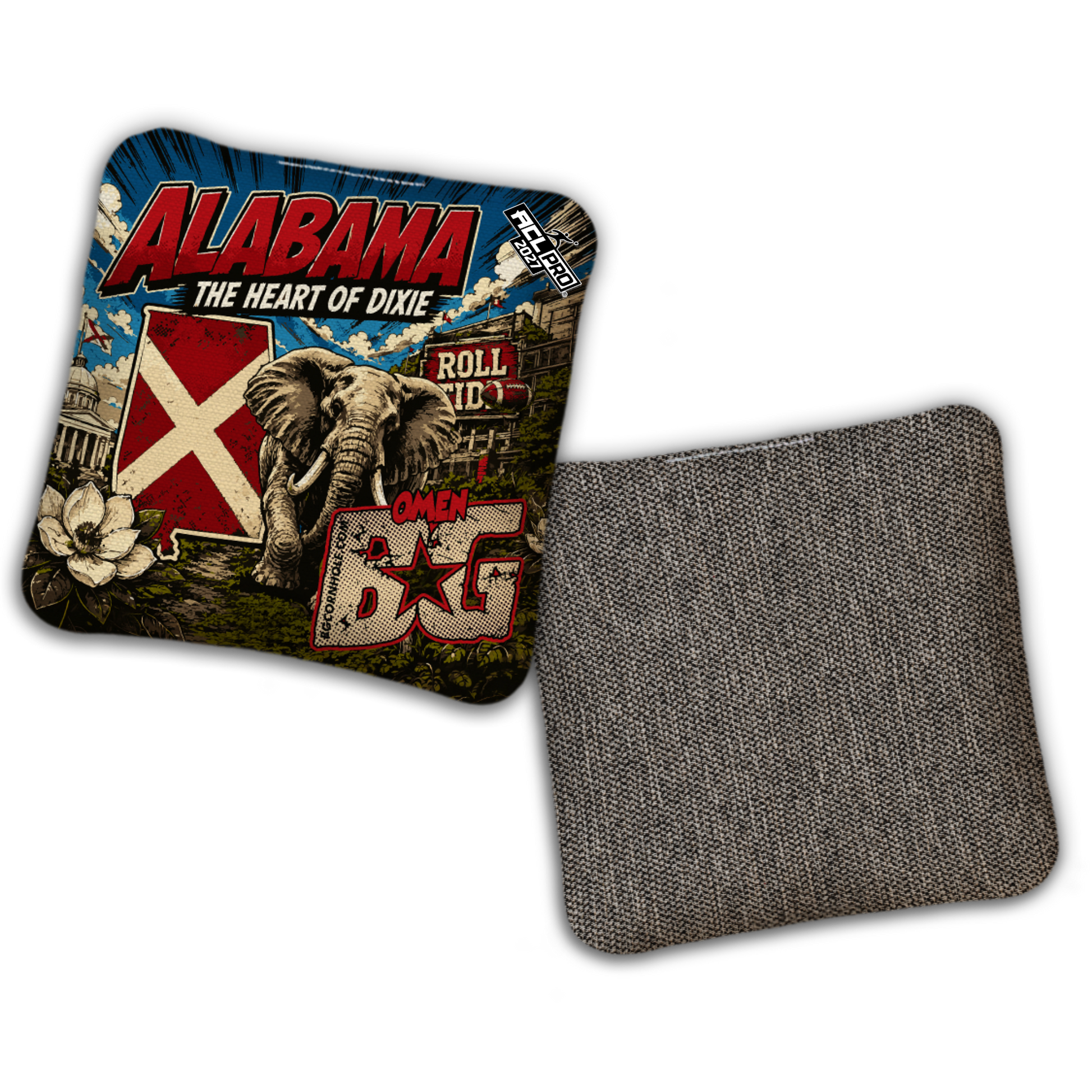 2027 BG Multiple Bag Models "HEART OF DIXIE AL" - ACL Pro Stamped Cornhole Bags - SET OF 4 BAGS