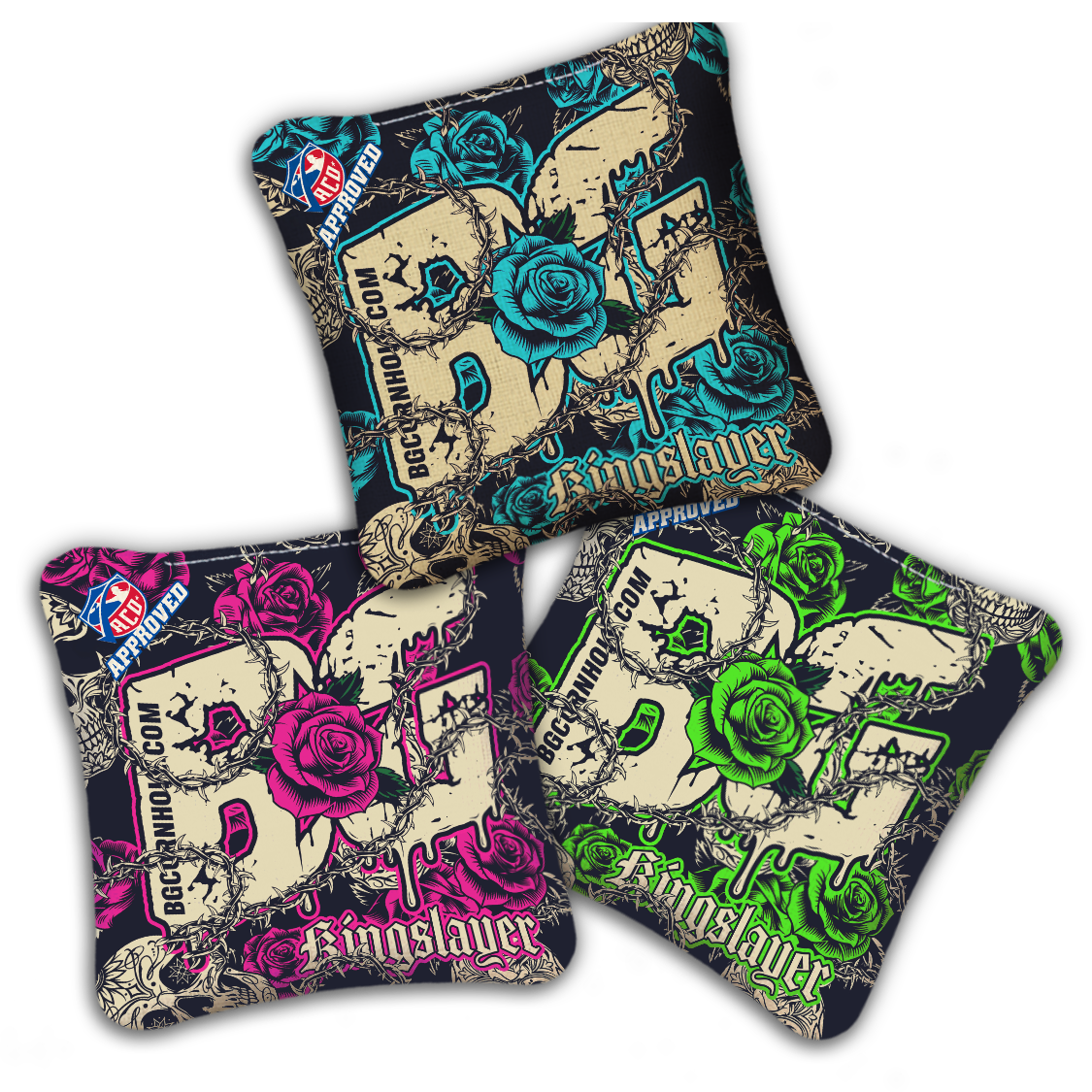 2027 ACO Stamped Cornhole Bags - BG Multiple Bag Models "THORNS AND ROSES" - SET OF 4 BAGS