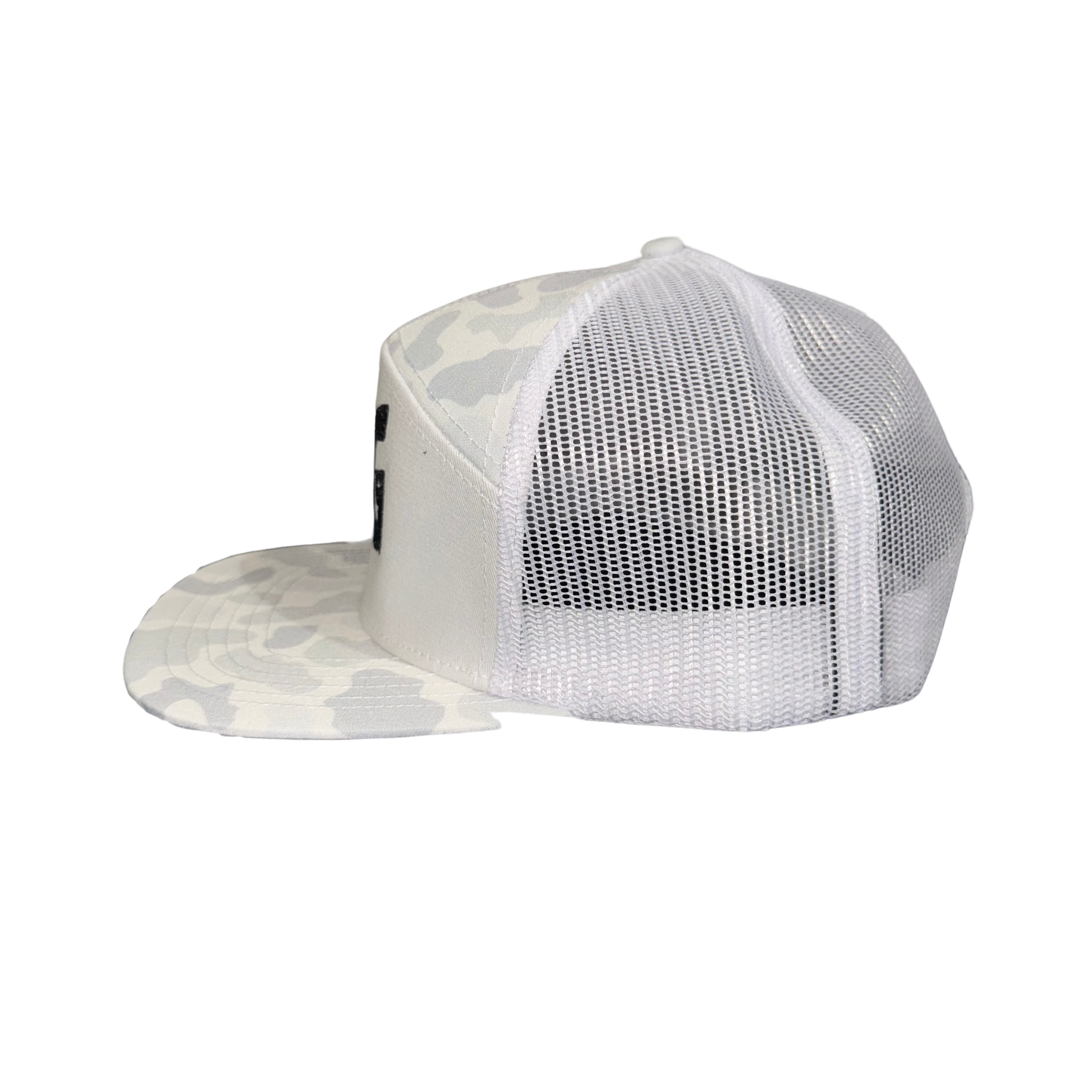 White Camo BG Richardson Flat bill - 7 Panel Snap Back