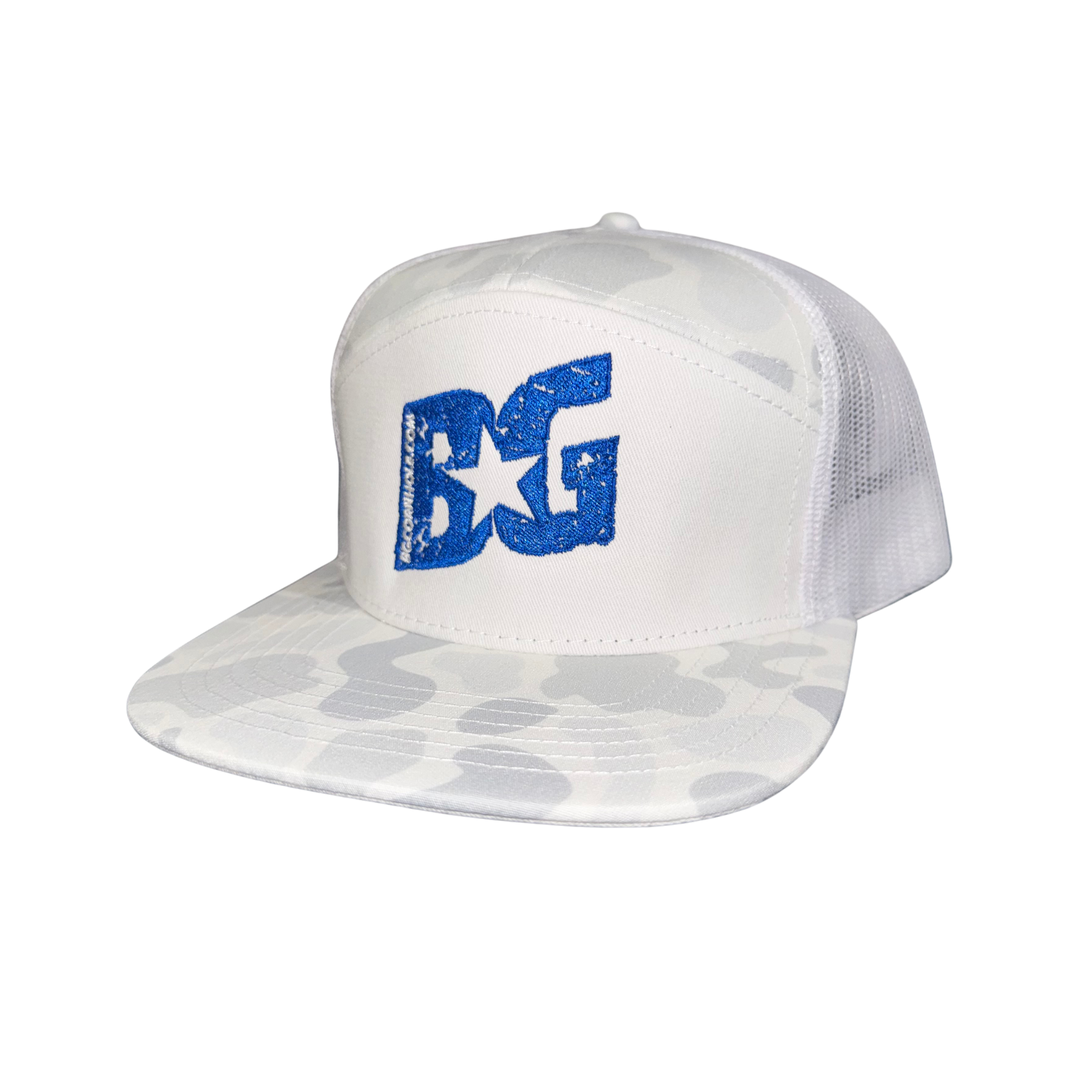White Camo BG Richardson Flat bill - 7 Panel Snap Back