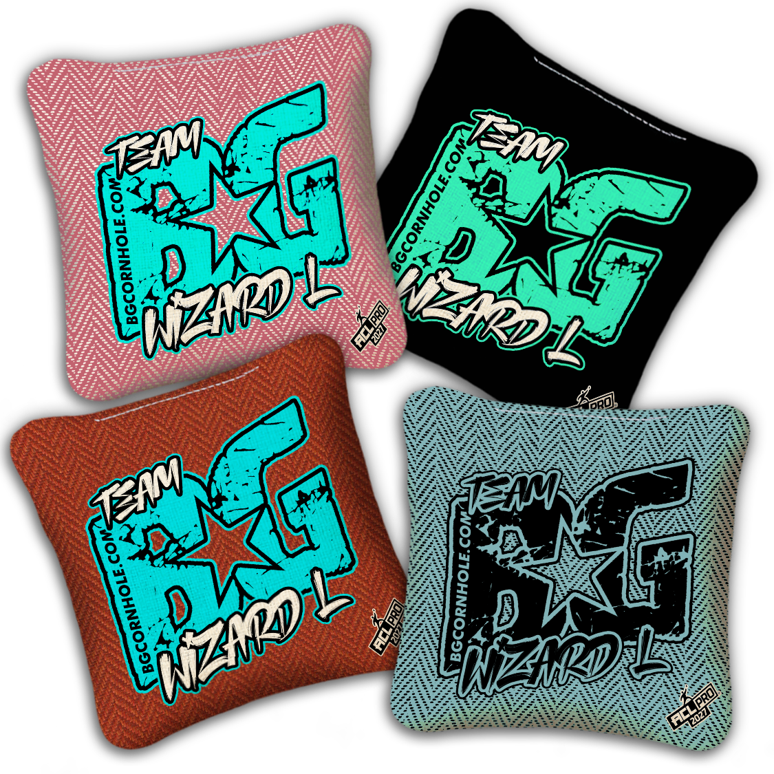 2027 BG WIZARD-L “ESPN THROWBACK COLORMATCH" - ACL Pro Stamped Cornhole Bags - SET OF 4 BAGS