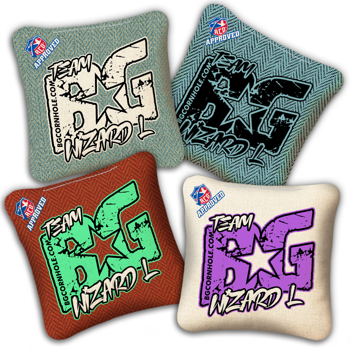 2027 ACO Stamped Cornhole Bags - BG WIZARD L “ESPN THROWBACK COLORMATCH" - SET OF 4 BAGS