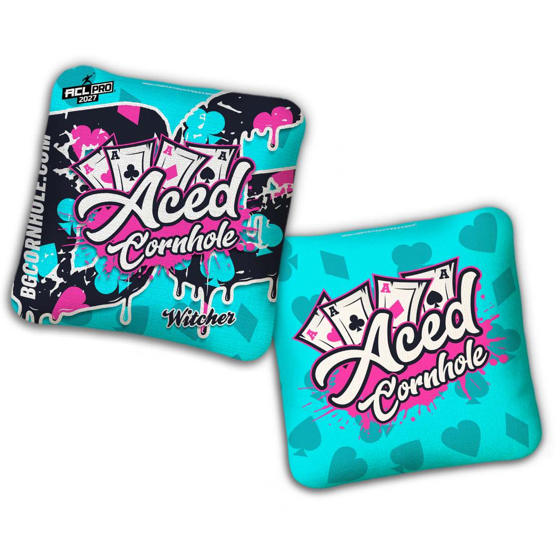 2027 BG Multiple Bag Models - "Aced Suits” Ace Cornhole Collab - ACL Pro Stamped Cornhole Bags - SET OF 4 BAGS