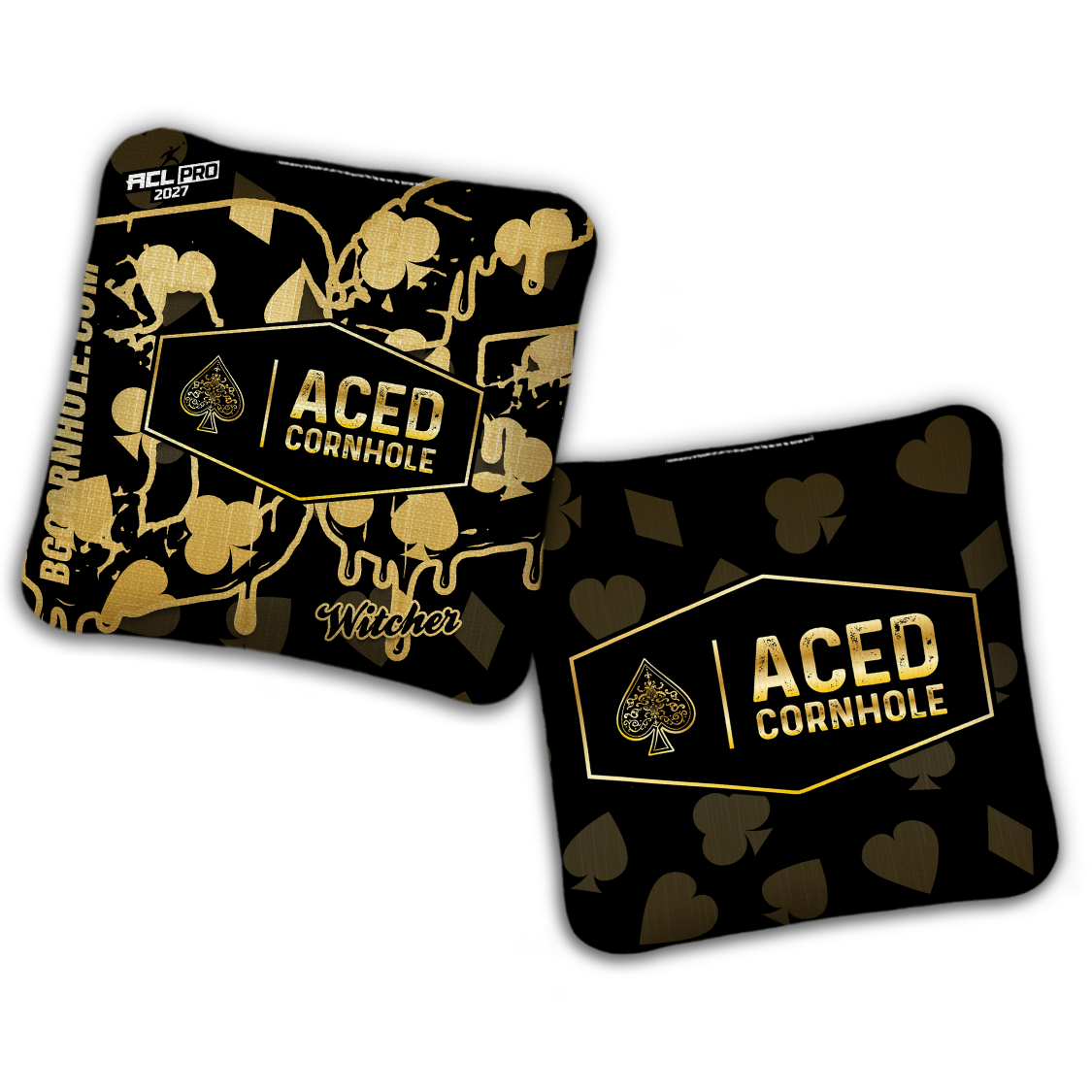 2027 BG Multiple Bag Models - "Aced Suits” Ace Cornhole Collab - ACL Pro Stamped Cornhole Bags - SET OF 4 BAGS