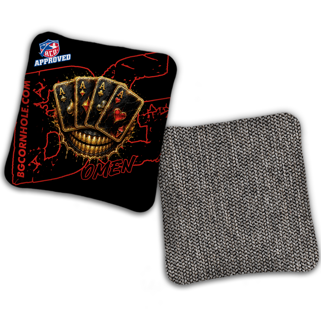 2027 ACO - BG Multiple Bag Models "DEAD MANS HAND " - Pro Stamped Cornhole Bags - SET OF 4 BAGS