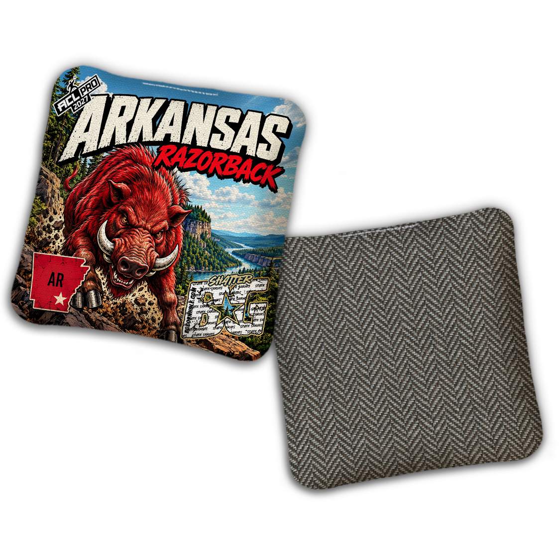 2027 BG Multiple Bag Models "Arkansas Razorback" - ACL Pro Stamped Cornhole Bags