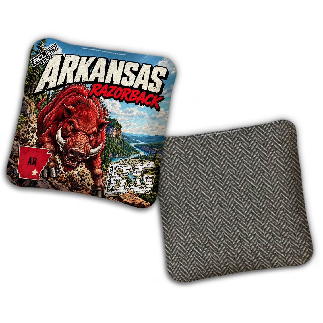 2027 BG Multiple Bag Models "Arkansas Razorback" - ACL Pro Stamped Cornhole Bags
