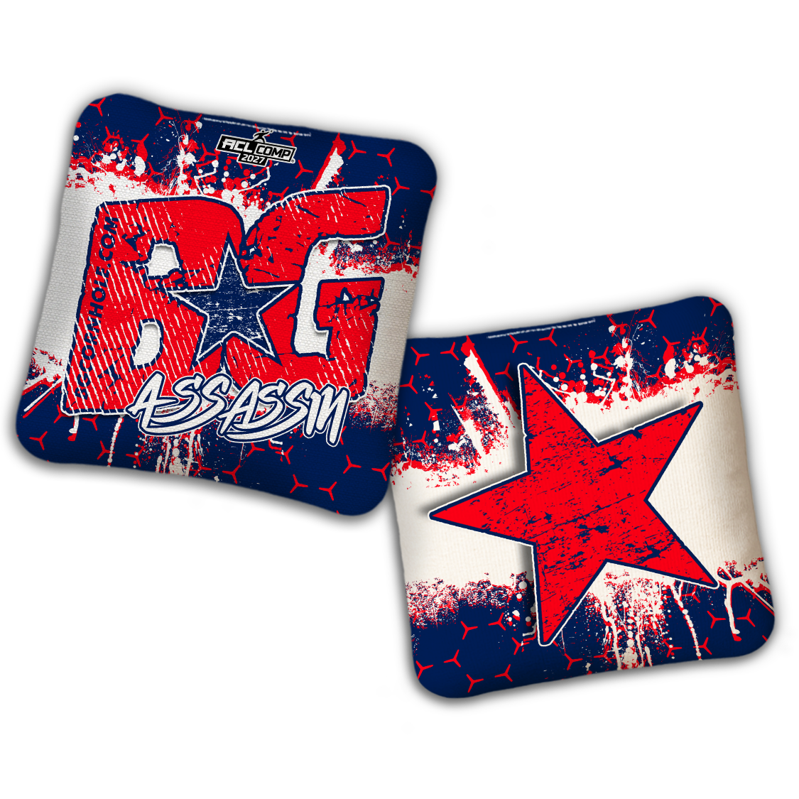 2027 BG Multiple Bag Models - "BROKEN HEX" - ACL Comp Stamped Cornhole Bags - SET OF 4 BAGS