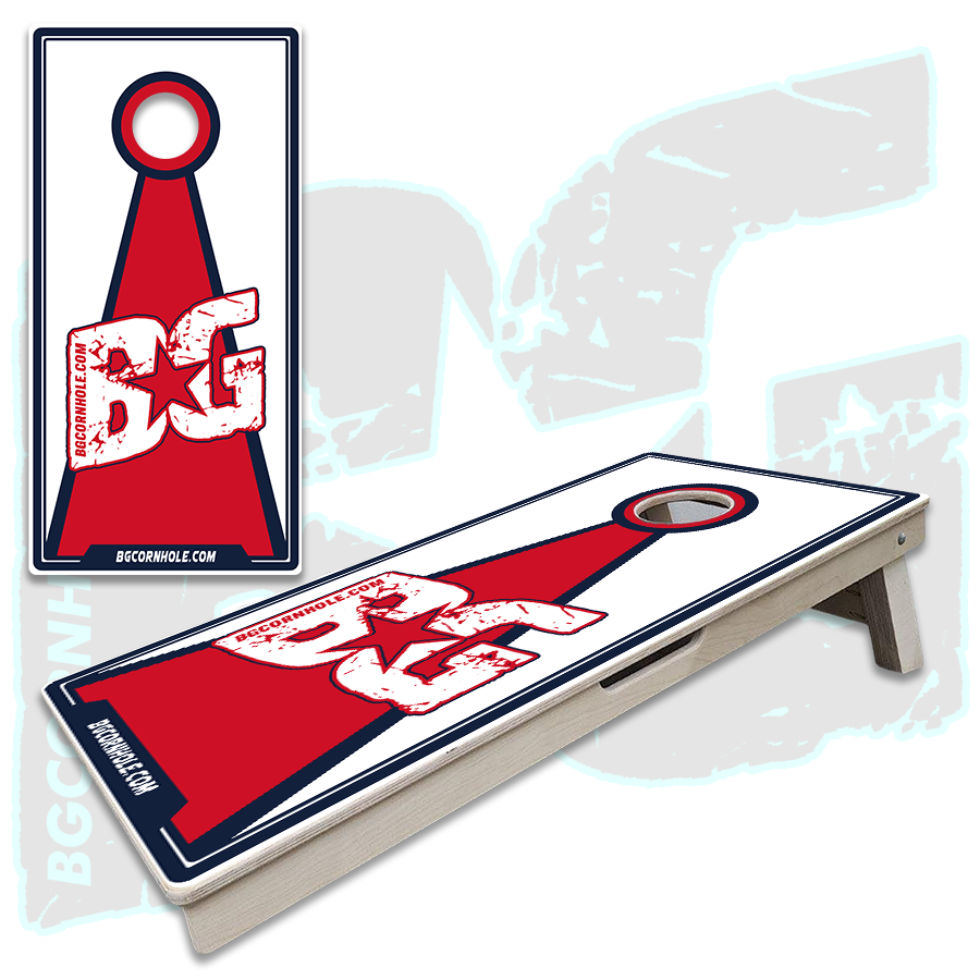 BG Navy Blue/Red Cornhole Boards - Backyard Boards