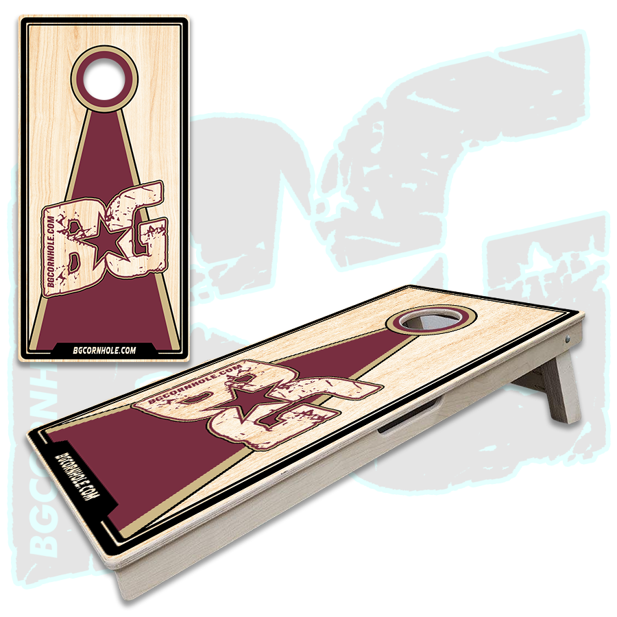 BG Garnet/Gold Cornhole Boards - Backyard Boards