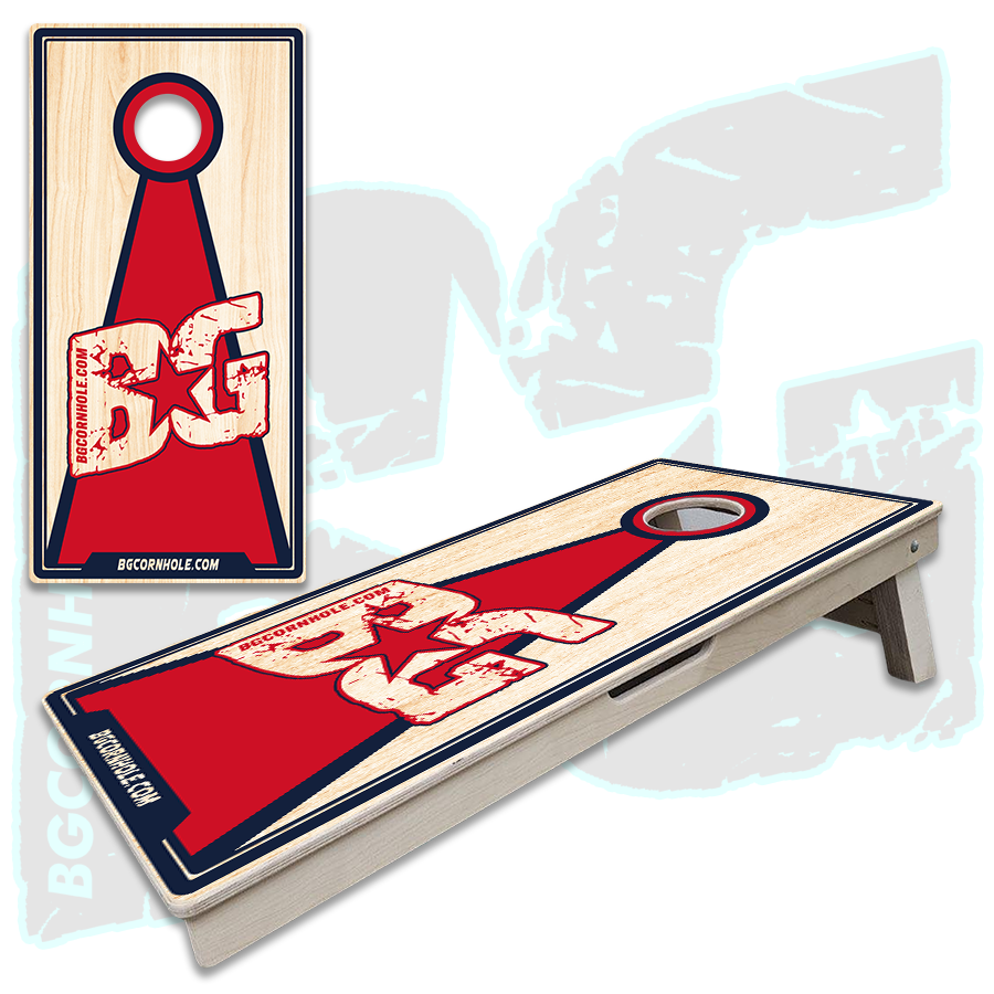 BG Navy Blue/Red Cornhole Boards - Backyard Boards