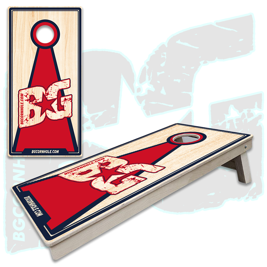 BG Navy Blue/Red Cornhole Boards - Backyard Boards