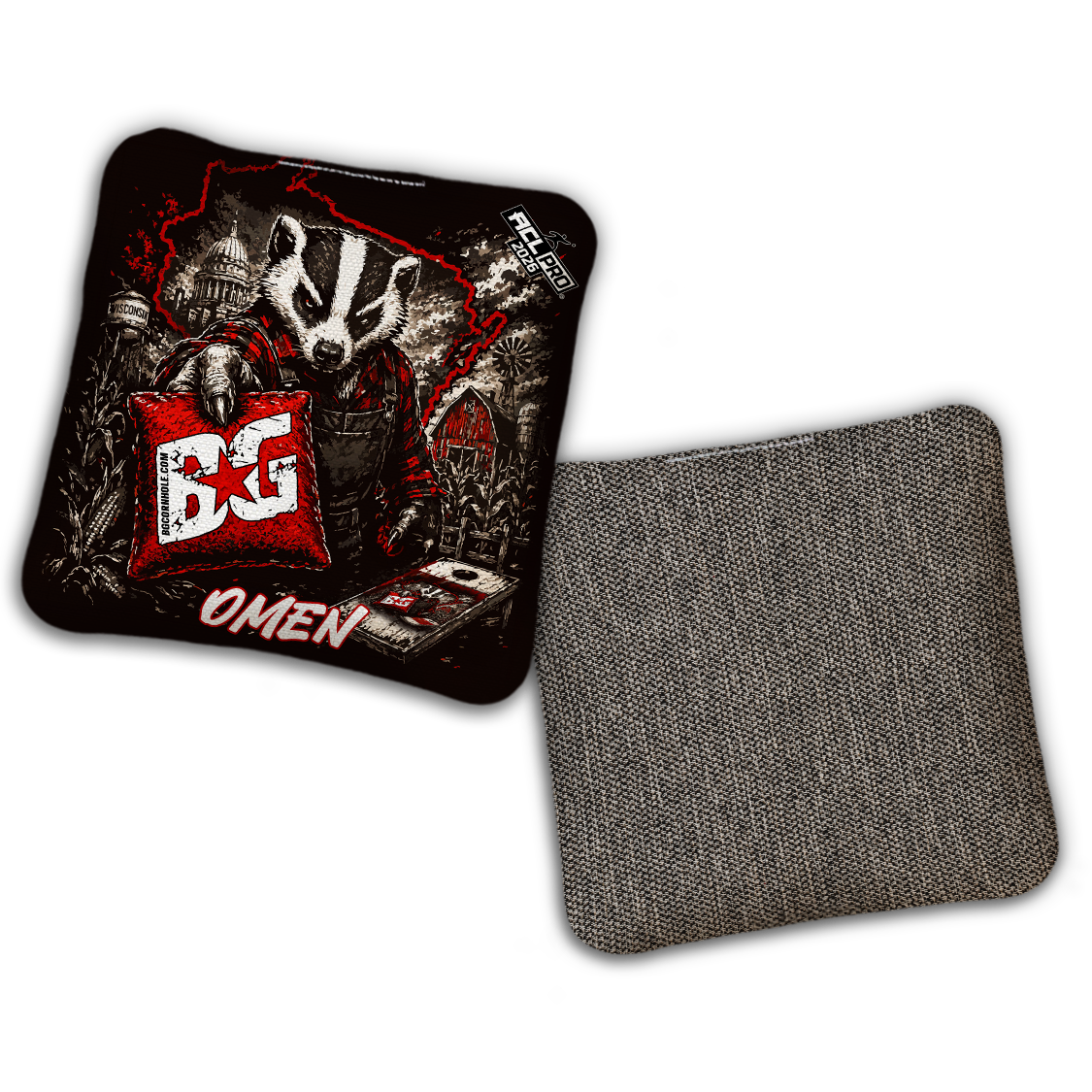 2026 BG Multiple Bag Models "Badger State Bagger" - ACL Pro Stamped Cornhole Bags - SET OF 4 BAGS