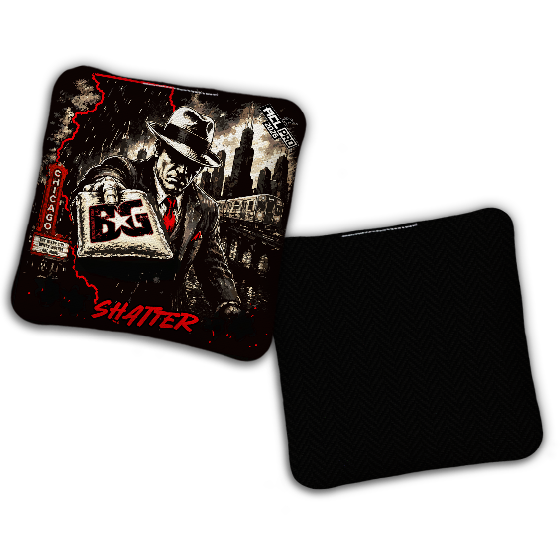 2026 BG Multiple Bag Models "Chicago Hitman" - ACL Pro Stamped Cornhole Bags - SET OF 4 BAGS