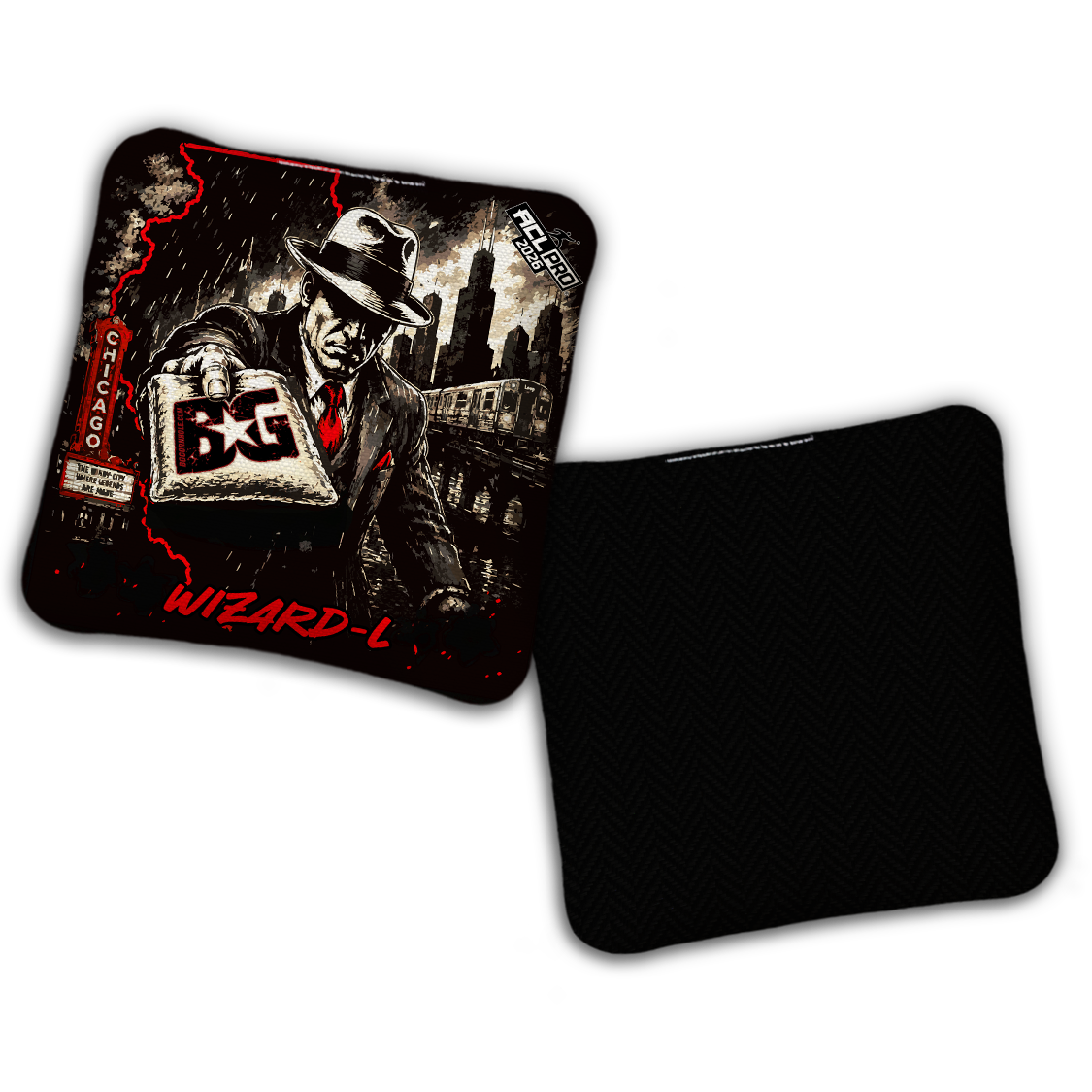 2026 BG Multiple Bag Models "Chicago Hitman" - ACL Pro Stamped Cornhole Bags - SET OF 4 BAGS