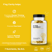 Load image into Gallery viewer, F&#39;ing &quot;Clarity&quot; Supplement - Brain Fog Relief | Improve Memory &amp; Focus