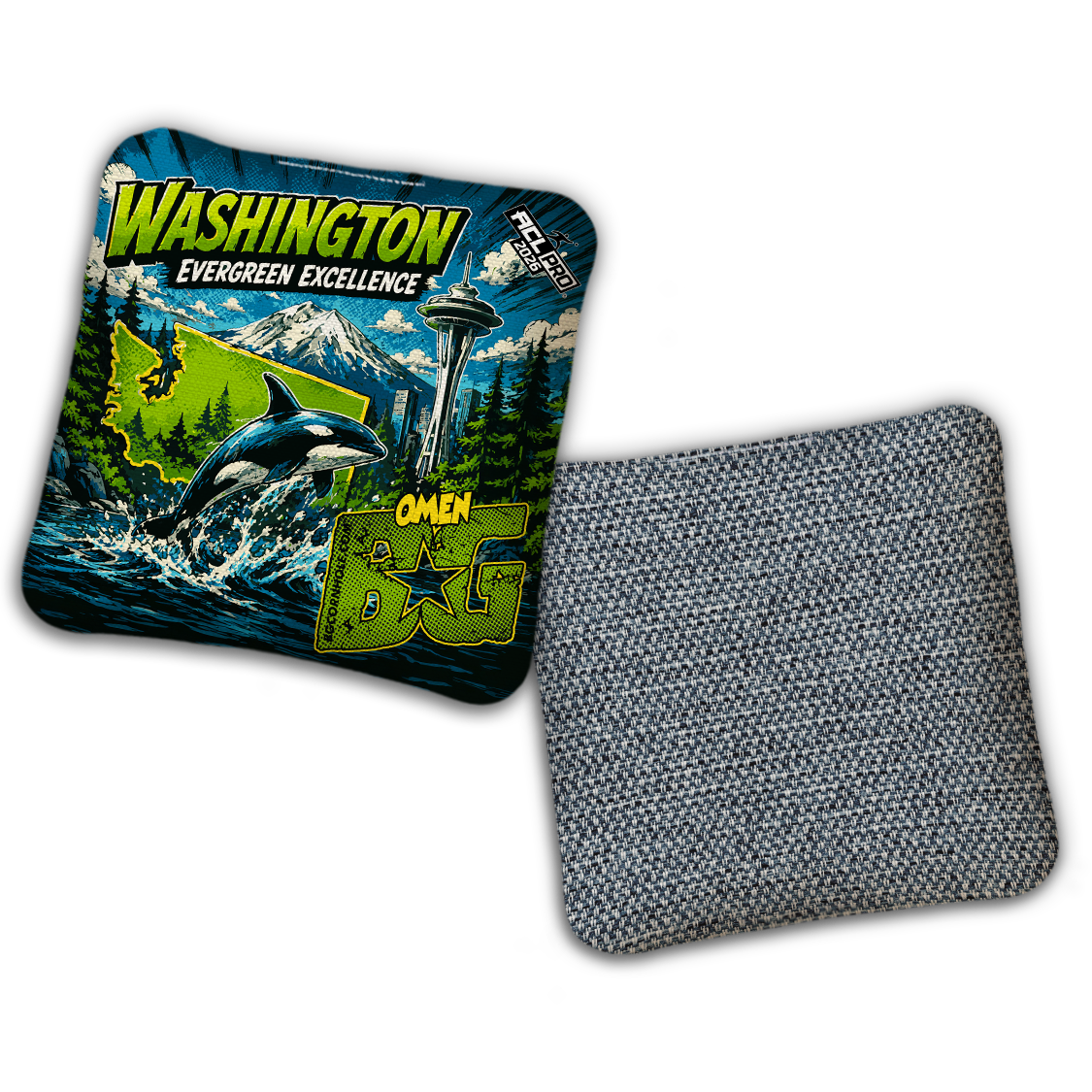 2026 BG Multiple Bag Models "EVERGREEN EXCELLENCE WA" - ACL Pro Stamped Cornhole Bags - SET OF 4 BAGS