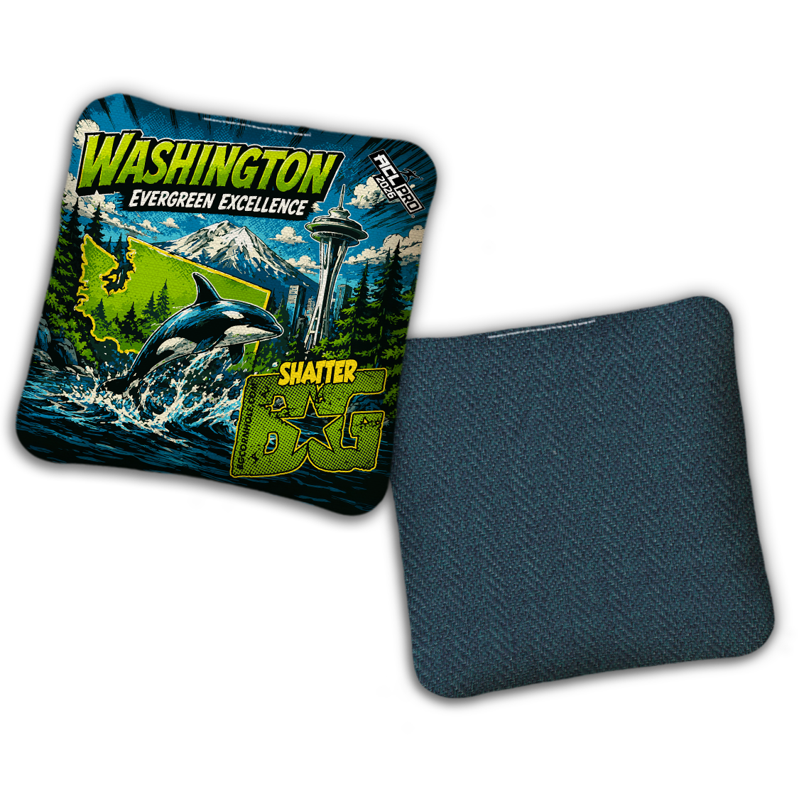 2026 BG Multiple Bag Models "EVERGREEN EXCELLENCE WA" - ACL Pro Stamped Cornhole Bags - SET OF 4 BAGS