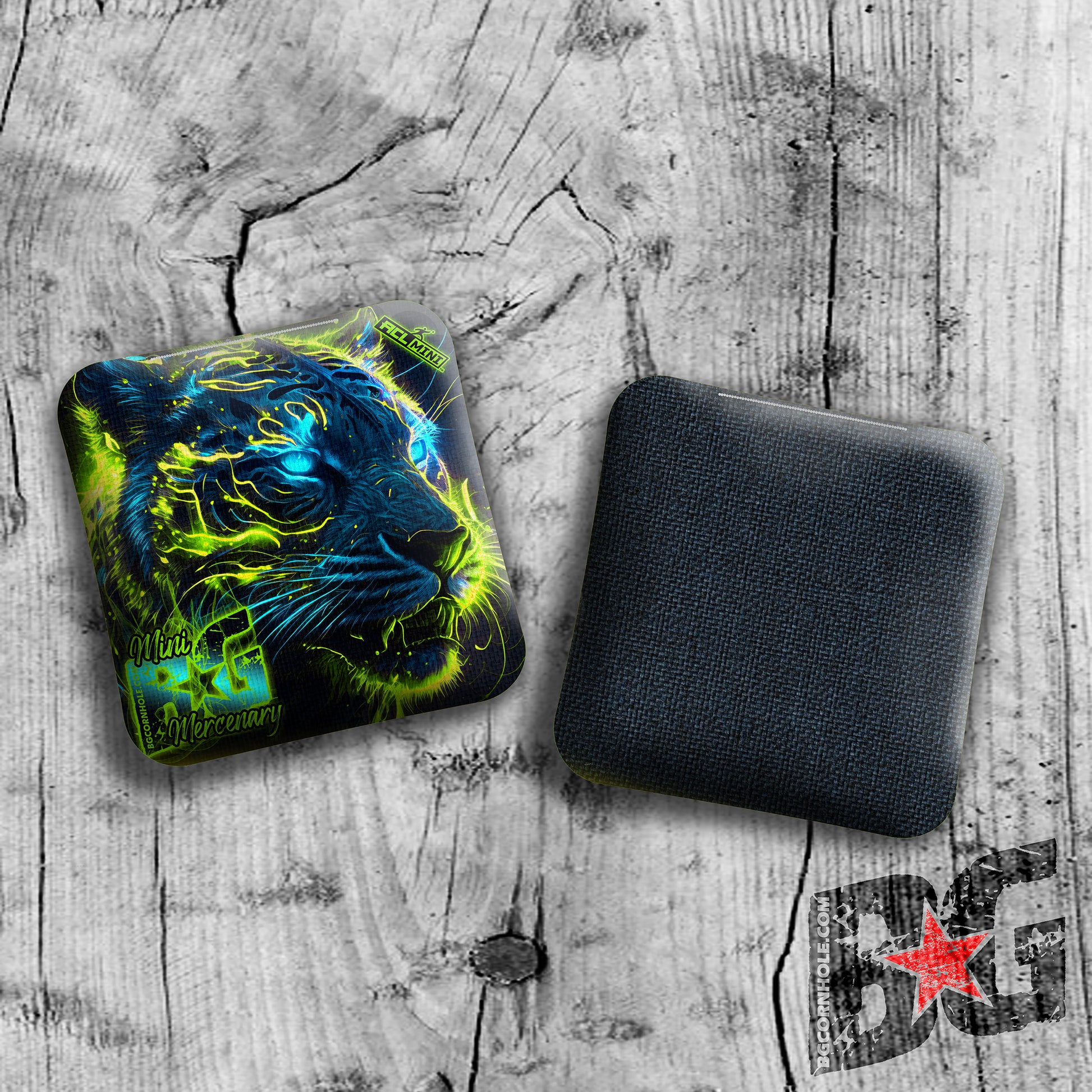MULTIPLE BAG TYPES - BG EYE OF TIGER 4" Mini Cornhole Bags- Set of 4 Bags