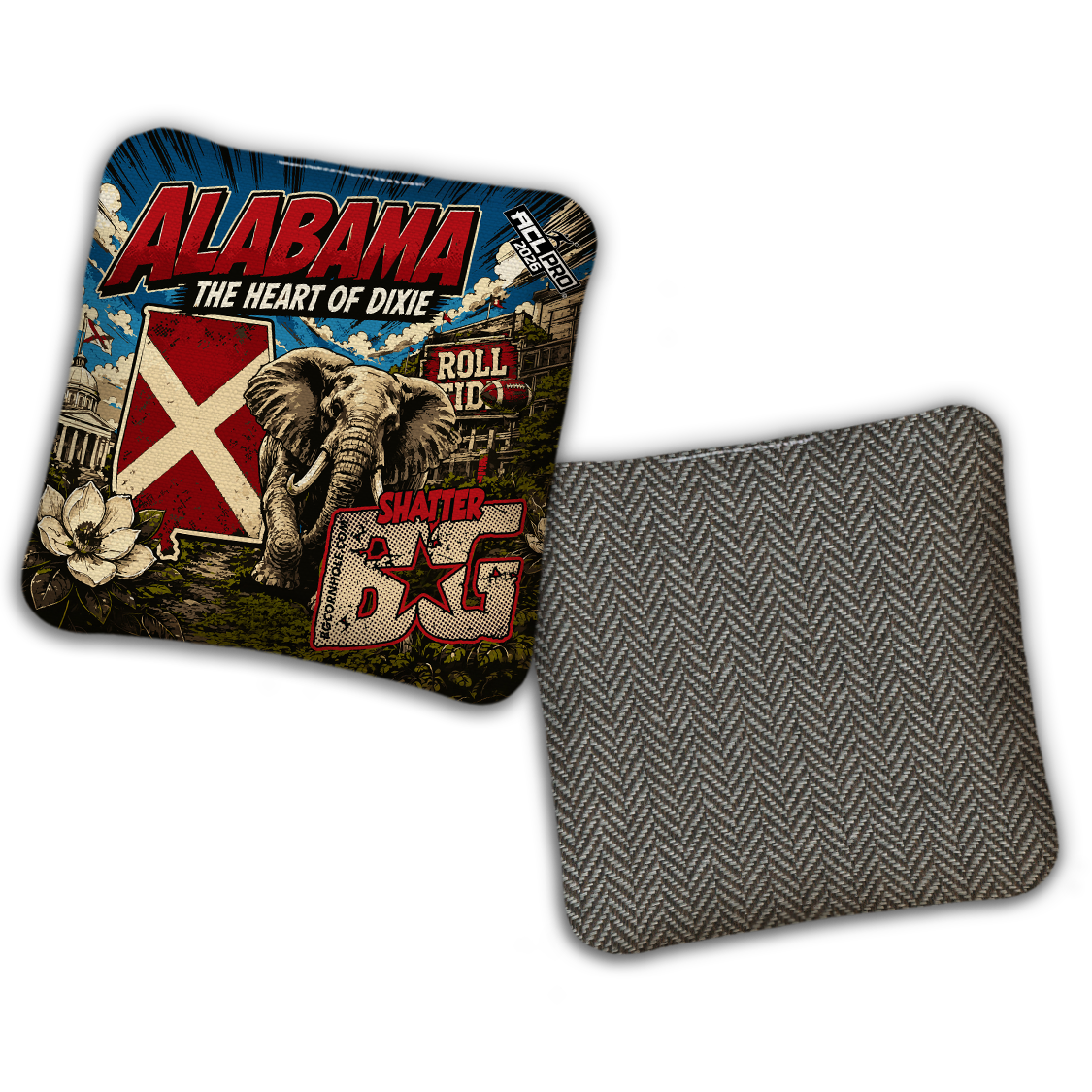 2026 BG Multiple Bag Models "HEART OF DIXIE AL" - ACL Pro Stamped Cornhole Bags - SET OF 4 BAGS