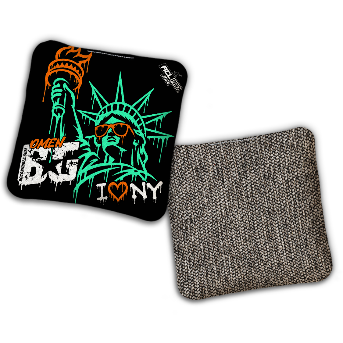 2026 BG Multiple Bag Models "I Heart NY" - ACL Pro Stamped Cornhole Bags - SET OF 4 BAGS