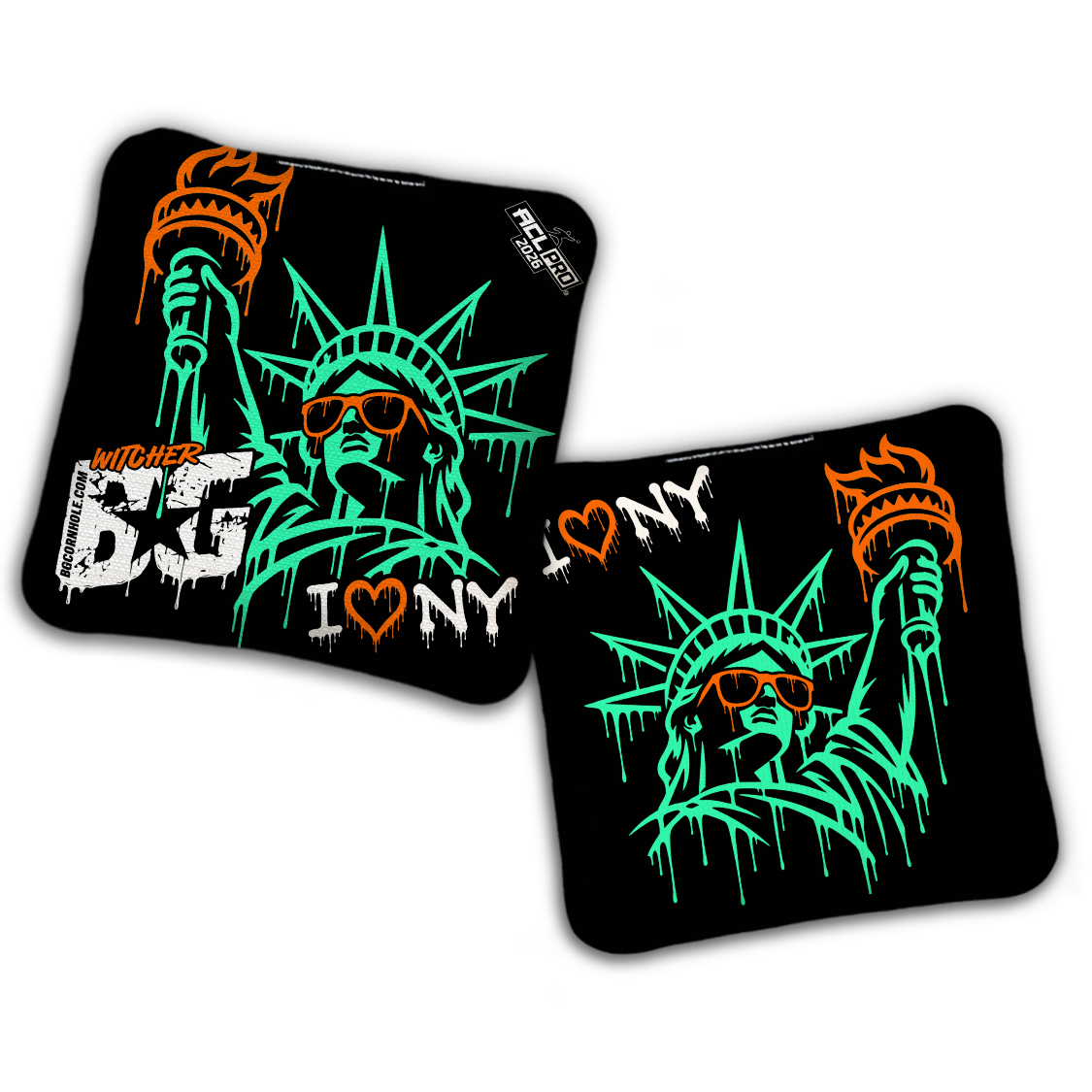2026 BG Multiple Bag Models "I Heart NY" - ACL Pro Stamped Cornhole Bags - SET OF 4 BAGS