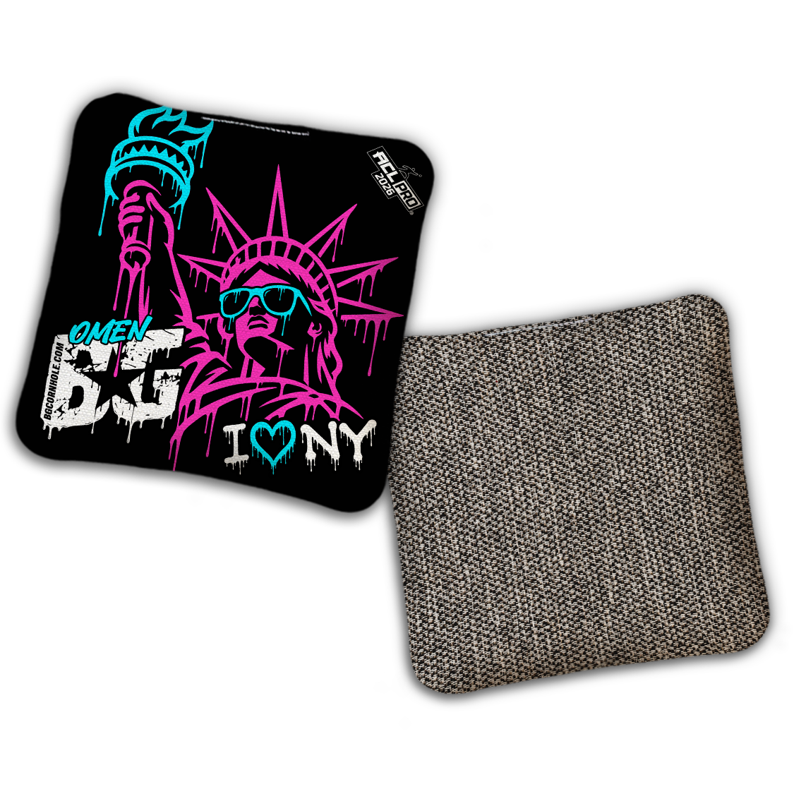 2026 BG Multiple Bag Models "I Heart NY" - ACL Pro Stamped Cornhole Bags - SET OF 4 BAGS