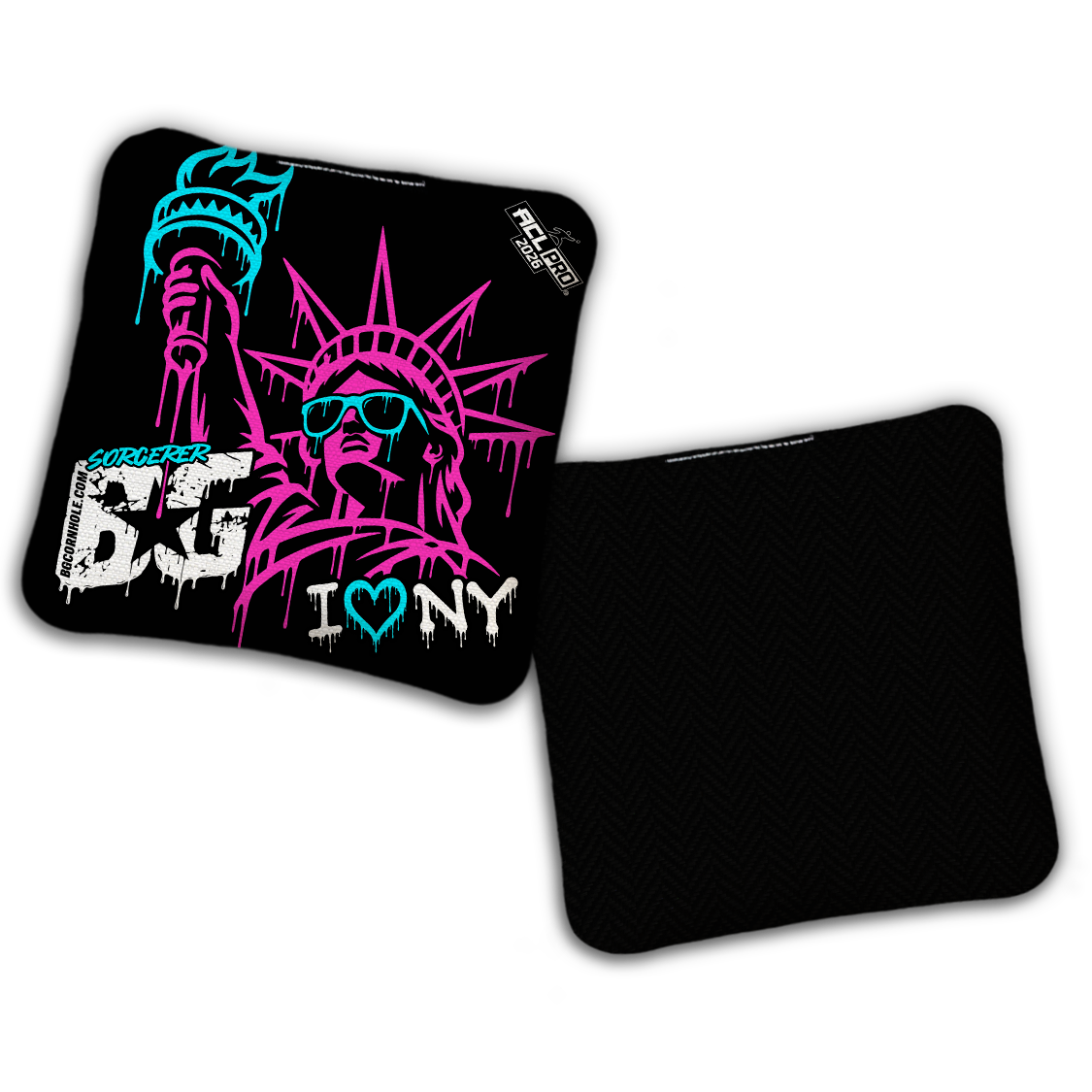 2026 BG Multiple Bag Models "I Heart NY" - ACL Pro Stamped Cornhole Bags - SET OF 4 BAGS