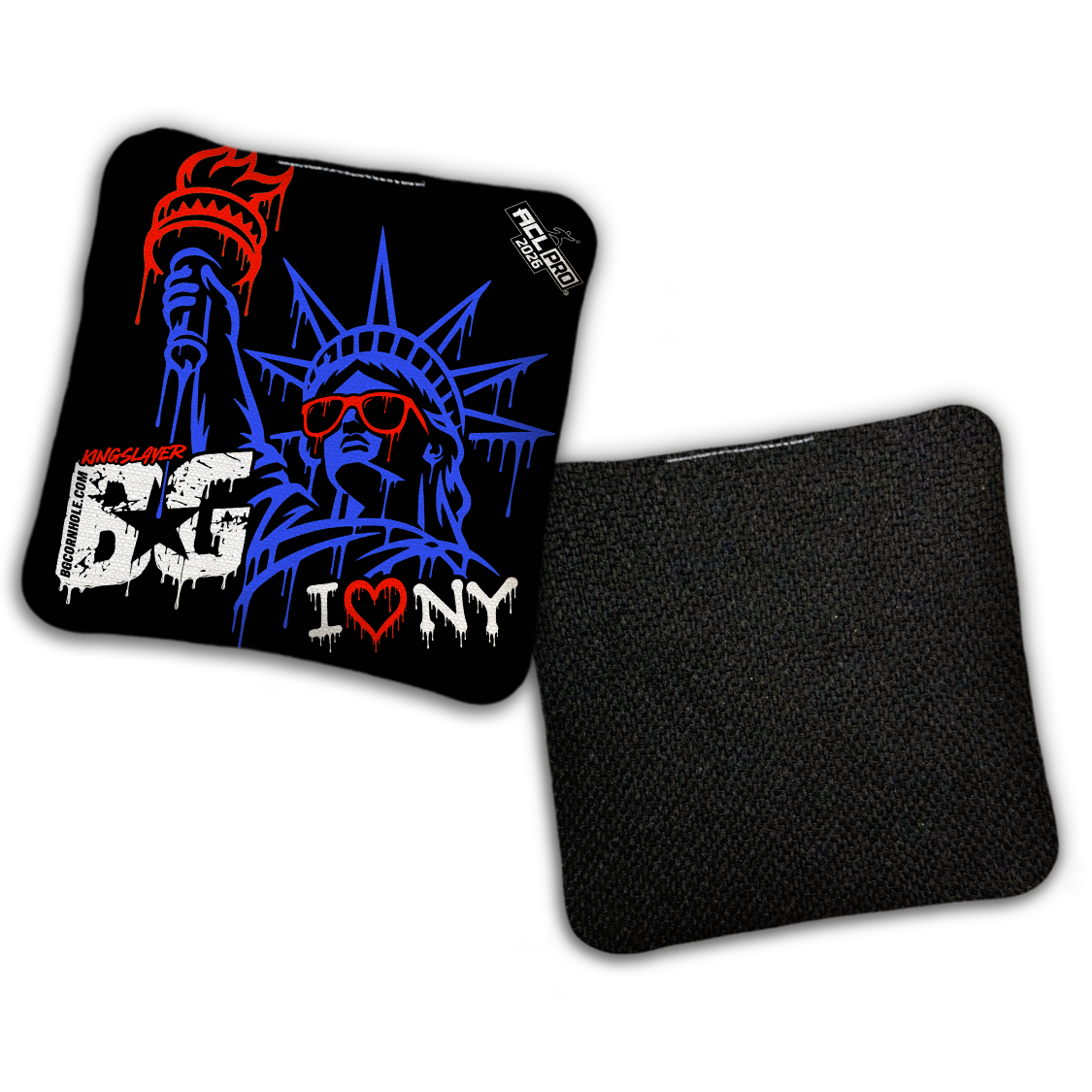2026 BG Multiple Bag Models "I Heart NY" - ACL Pro Stamped Cornhole Bags - SET OF 4 BAGS