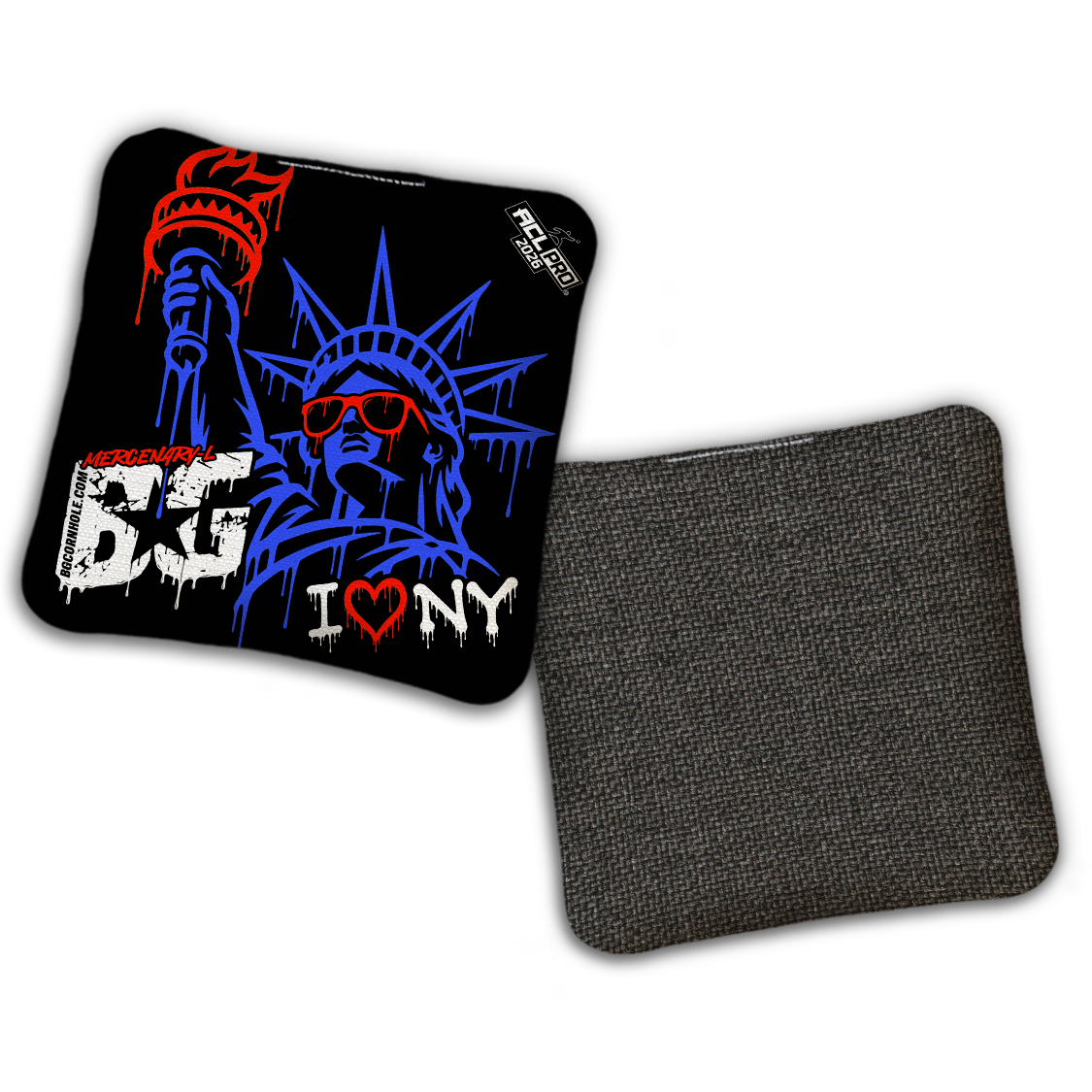 2026 BG Multiple Bag Models "I Heart NY" - ACL Pro Stamped Cornhole Bags - SET OF 4 BAGS