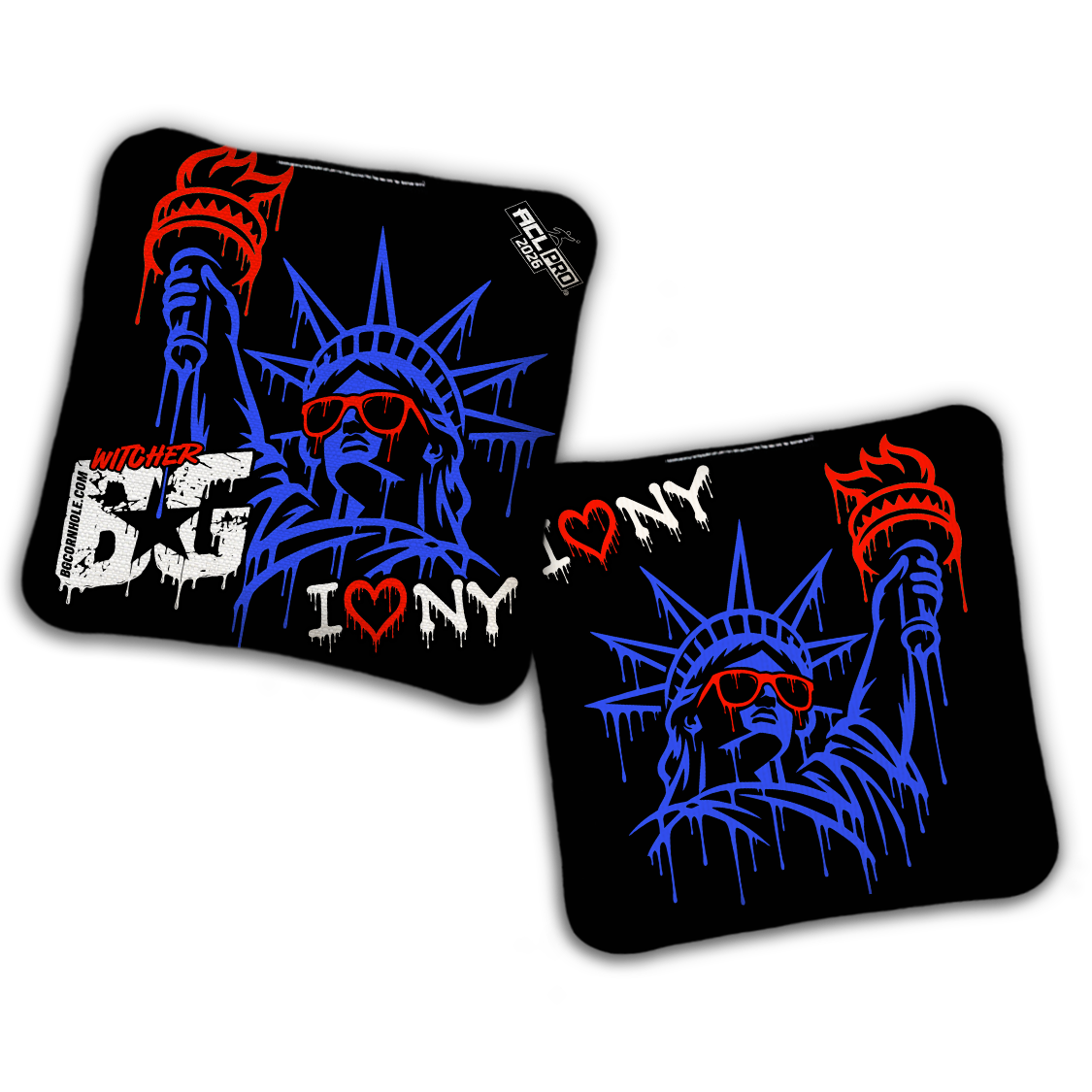 2026 BG Multiple Bag Models "I Heart NY" - ACL Pro Stamped Cornhole Bags - SET OF 4 BAGS