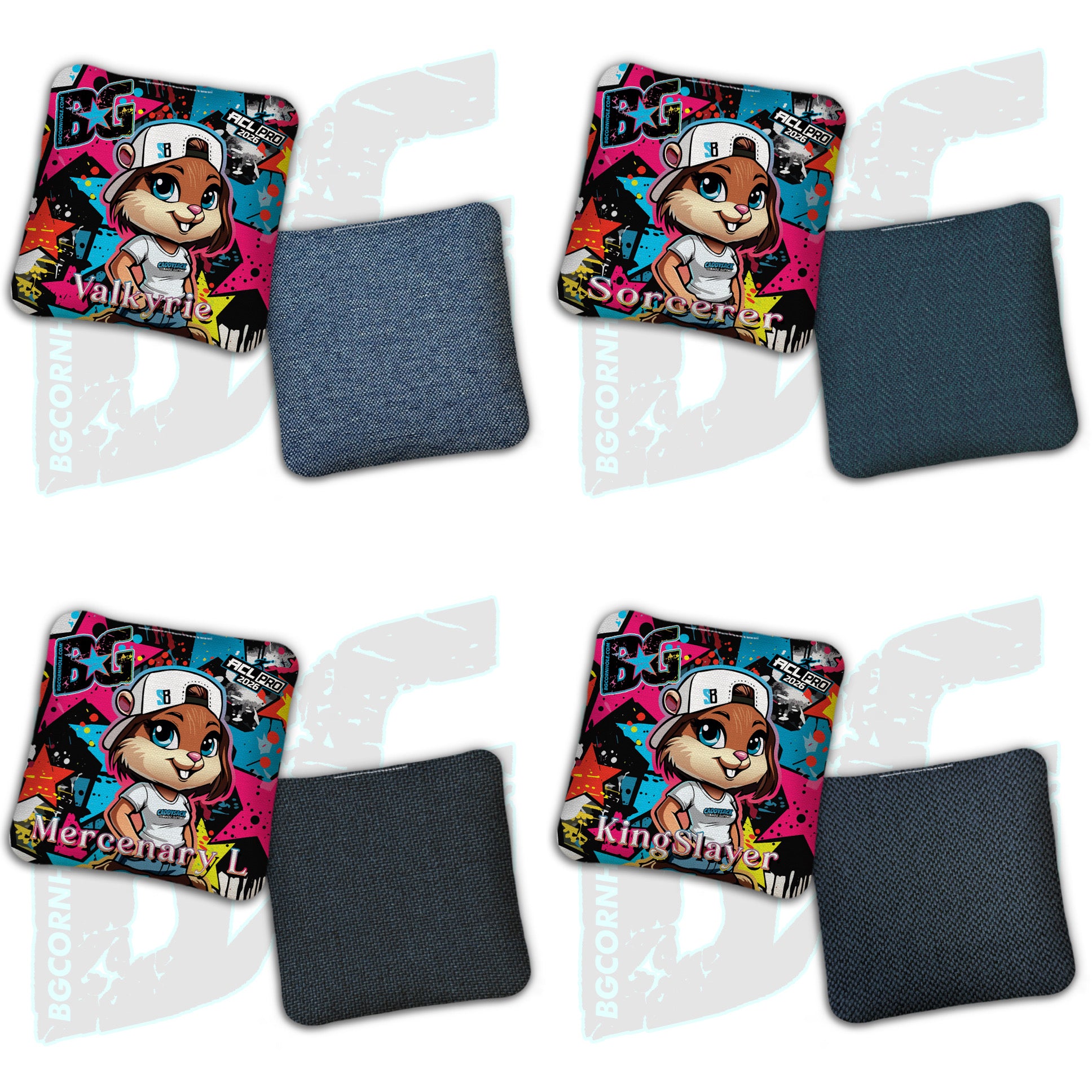 2026 Multiple Bag Models " CaddySack Lacey Stars” Collab - ACL Pro Stamped Cornhole Bags - SET OF 4 BAGS
