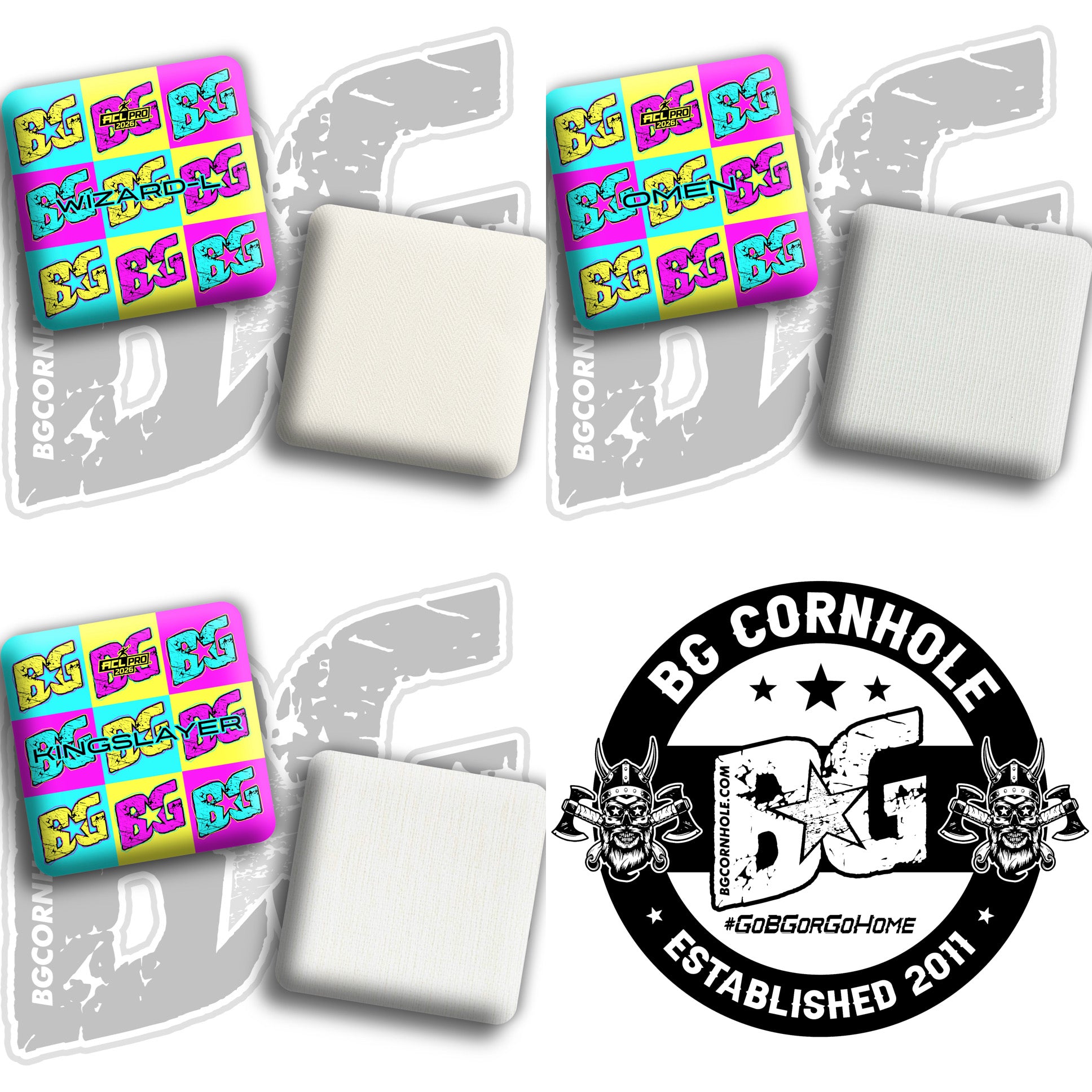 2026 Multiple Bag Models "Triple Crown Split” Collab - ACL Pro Stamped Cornhole Bags - SET OF 4 BAGS