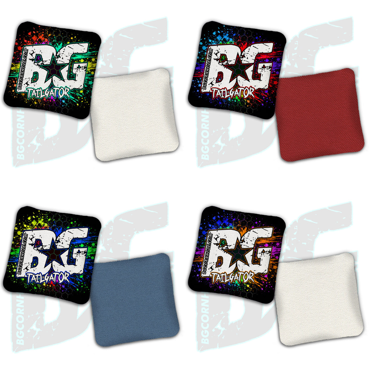 BG Tailgator  - "Hex Splatter" - Non Stamped Cornhole Bags - SET OF 4 bags