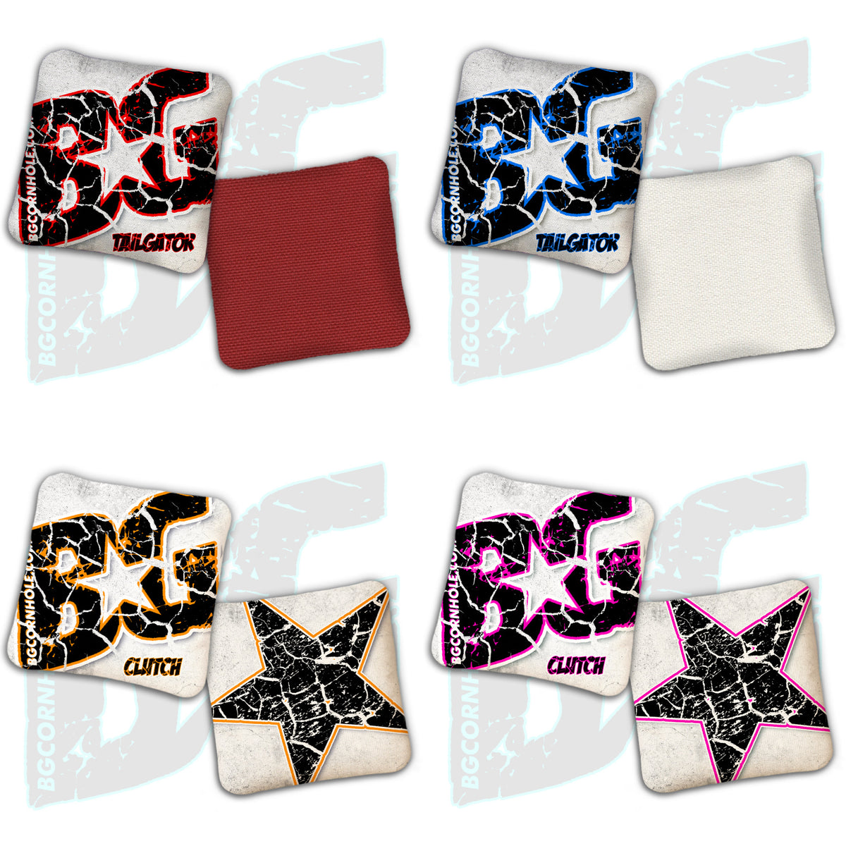 BG Multiple Bag Models  - "Crackle" - Non Stamped Cornhole Bags - SET OF 4 bags