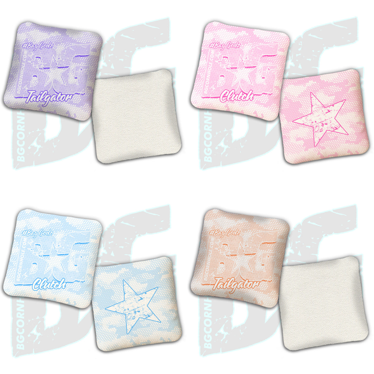BG Multiple Bag Models  - "Honeycomb Camo" - Non Stamped Cornhole Bags - SET OF 4 bags