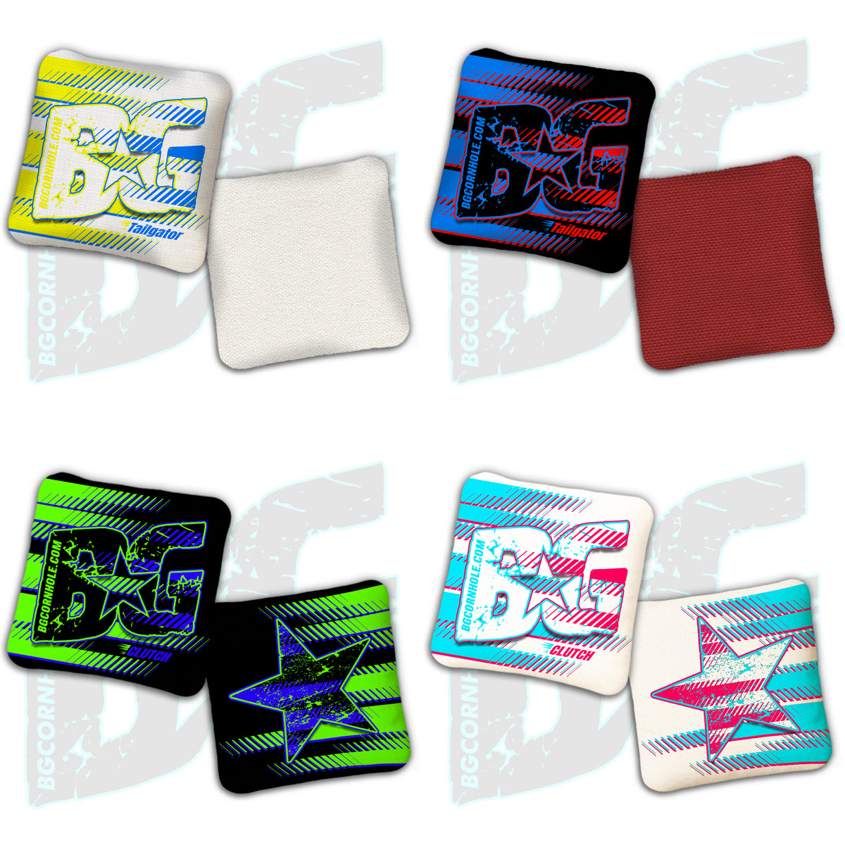 BG Multiple Bag Models  - "Full Throttle" - Non Stamped Cornhole Bags - SET OF 4 bags