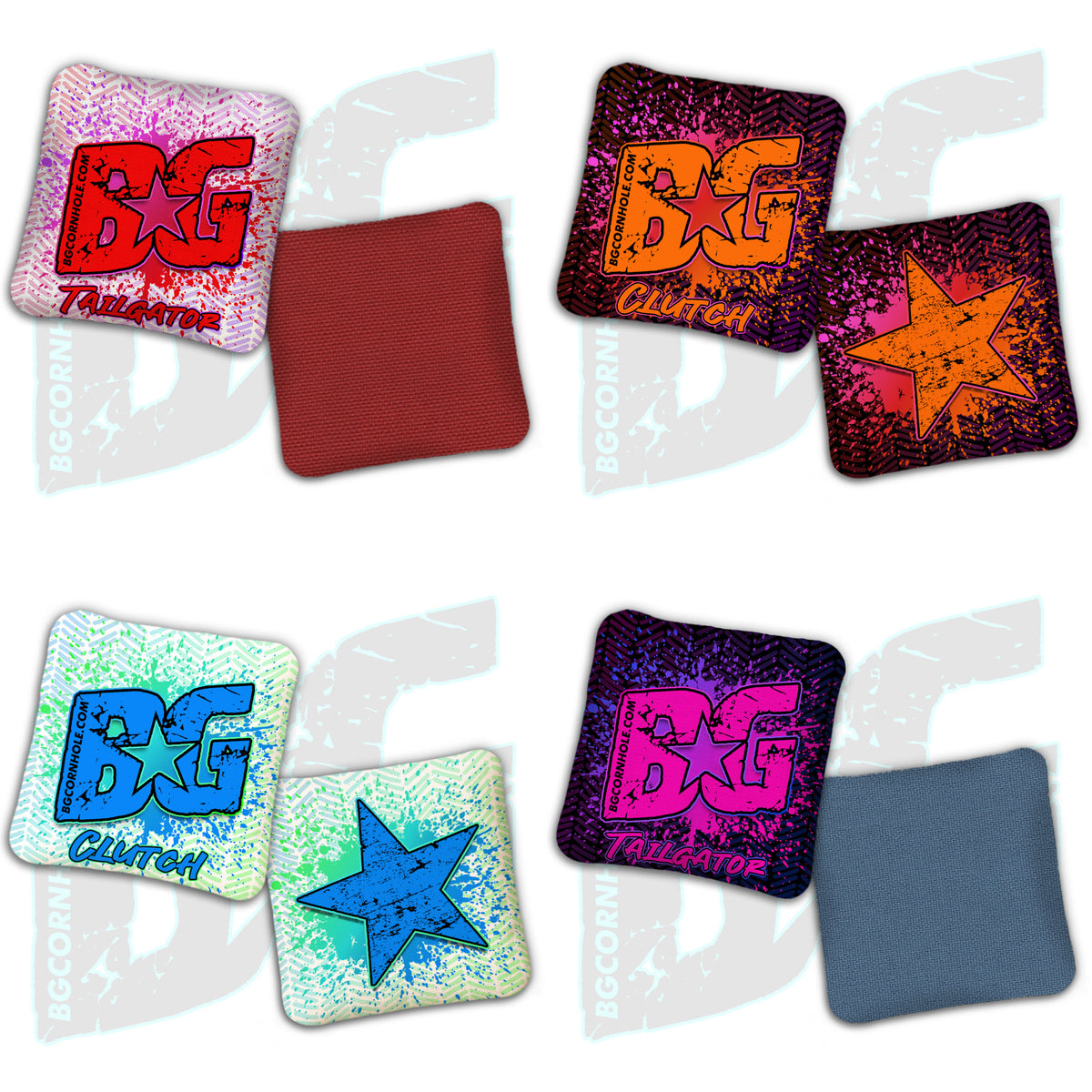 BG Multiple Bag Models  - "Paint Splatter" - Non Stamped Cornhole Bags - SET OF 4 bags
