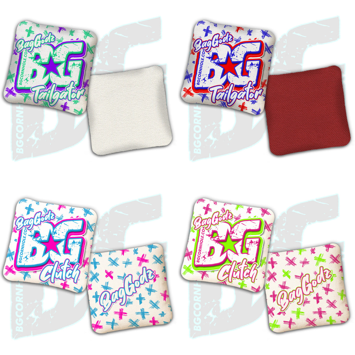 BG Multiple Bag Models  - "X" - Non Stamped Cornhole Bags - SET OF 4 bags