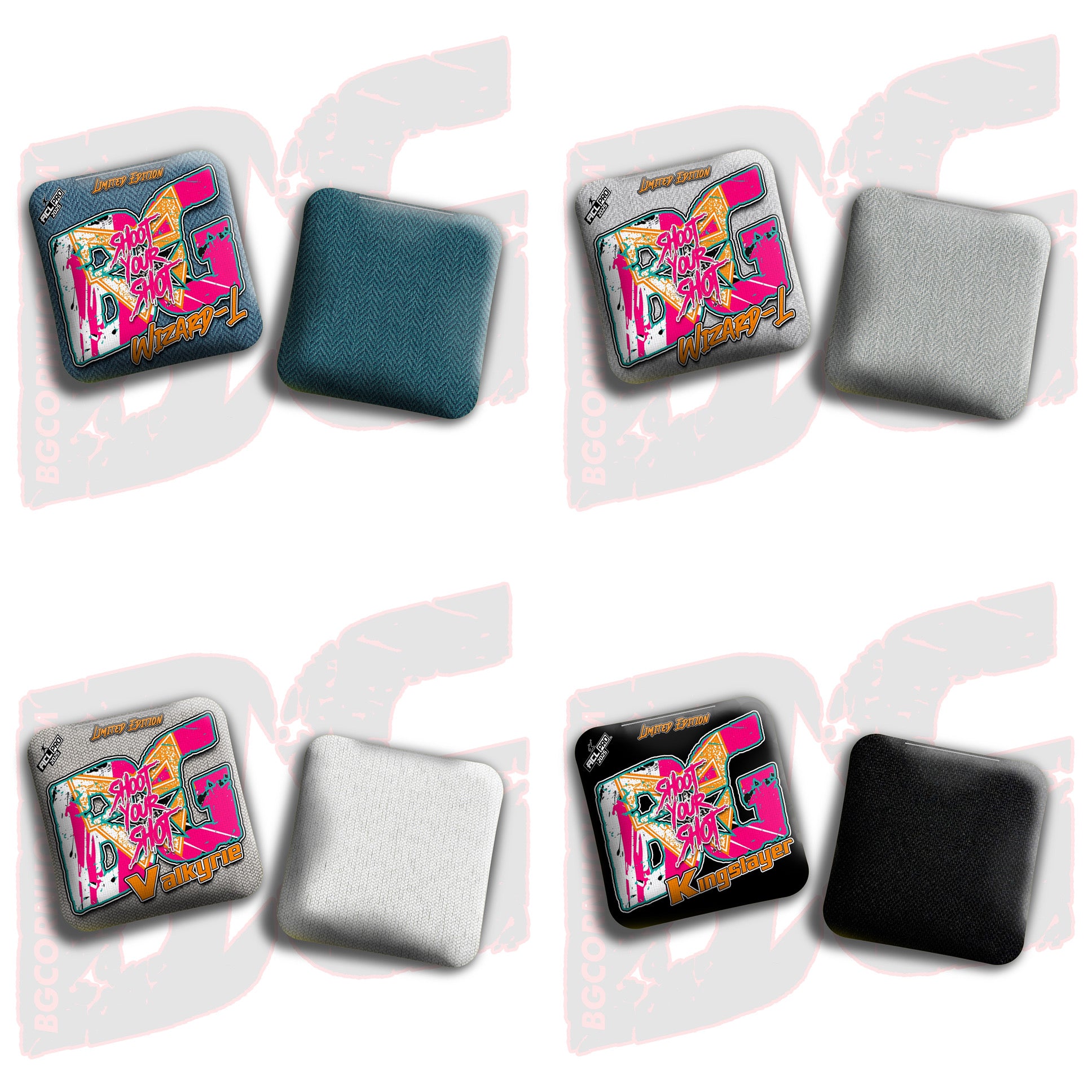 2026 Multiple Bag Models "Shoot Your Shot Tropics” Collab - ACL Pro Stamped Cornhole Bags - SET OF 4 BAGS