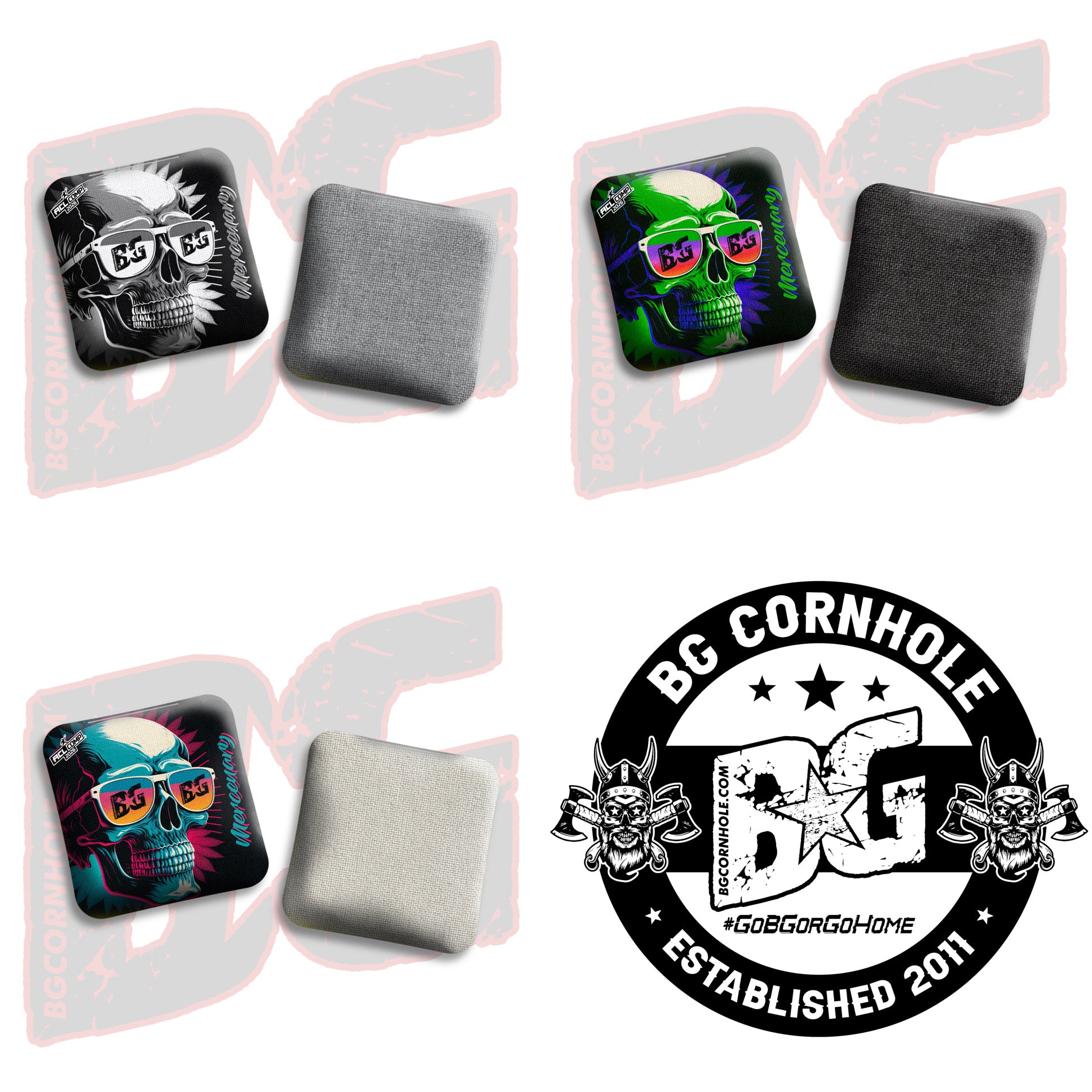 2026 BG Comp Mercenary - "Shades" - ACL Comp Stamped Cornhole Bags - SET OF 4 BAGS