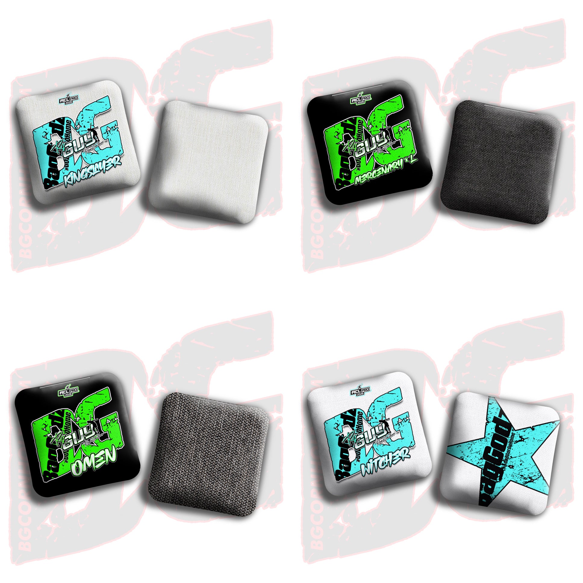 2026 BG Multiple Bag Models - "Ryan Traiteur” - ACL Pro Stamped Cornhole Bags - SET OF 4 BAGS