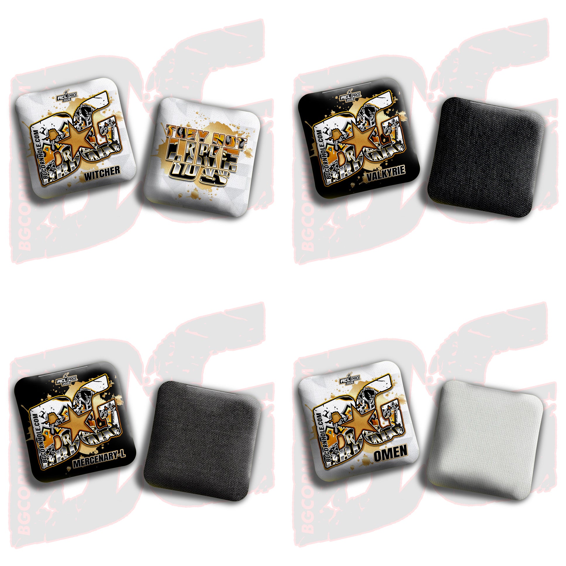 2026 BG Multiple Bag Models "Triple Crown” Collab - ACL Pro Stamped Cornhole Bags - SET OF 4 BAGS