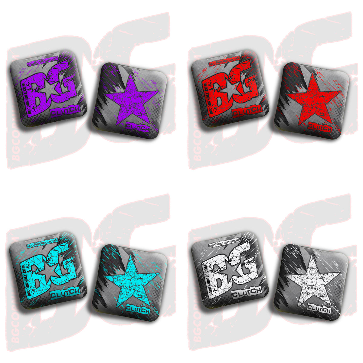 BG Clutch  - "Shockwave” - Non Stamped Cornhole Bags - SET OF 4 bags