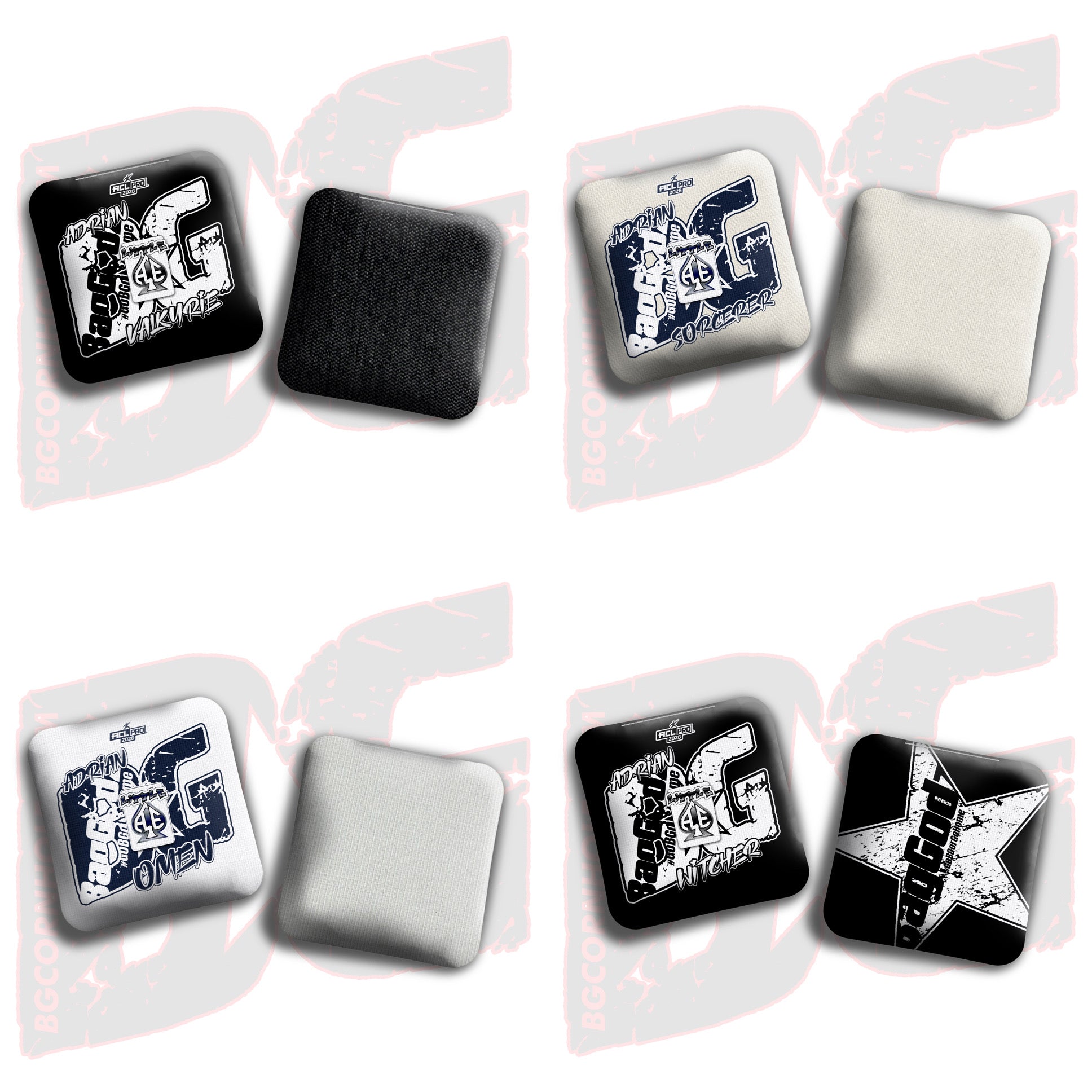 2026 BG Multiple Bag Models  - "Adrian Clark” - ACL Pro Stamped Cornhole Bags - SET OF 4 BAGS