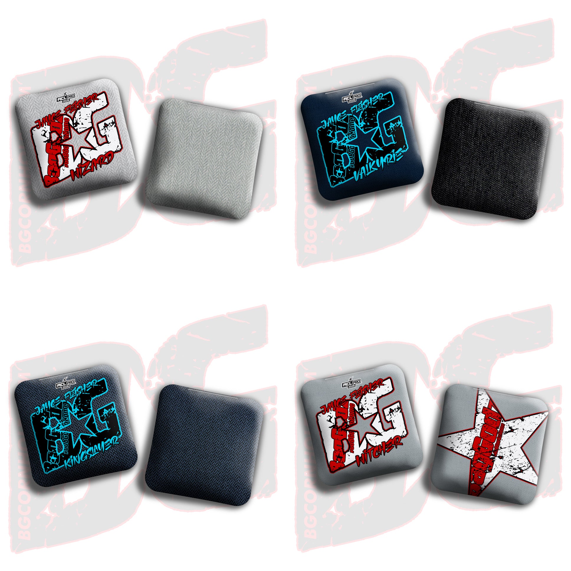 2026 BG Multiple Bag Models  - "Jayce Fleisher” - ACL Pro Stamped Cornhole Bags - SET OF 4 BAGS