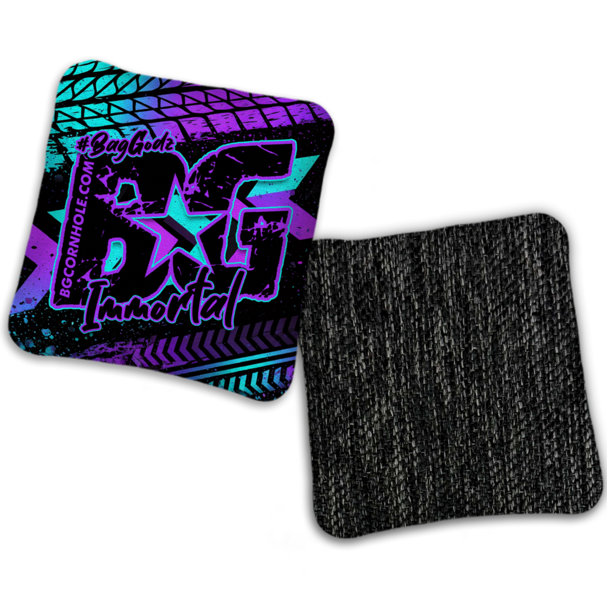UNSTAMPED - BG Multiple Bag Models "GRUNGE TRACKS" - Cornhole Bags - SET OF 4 BAGS